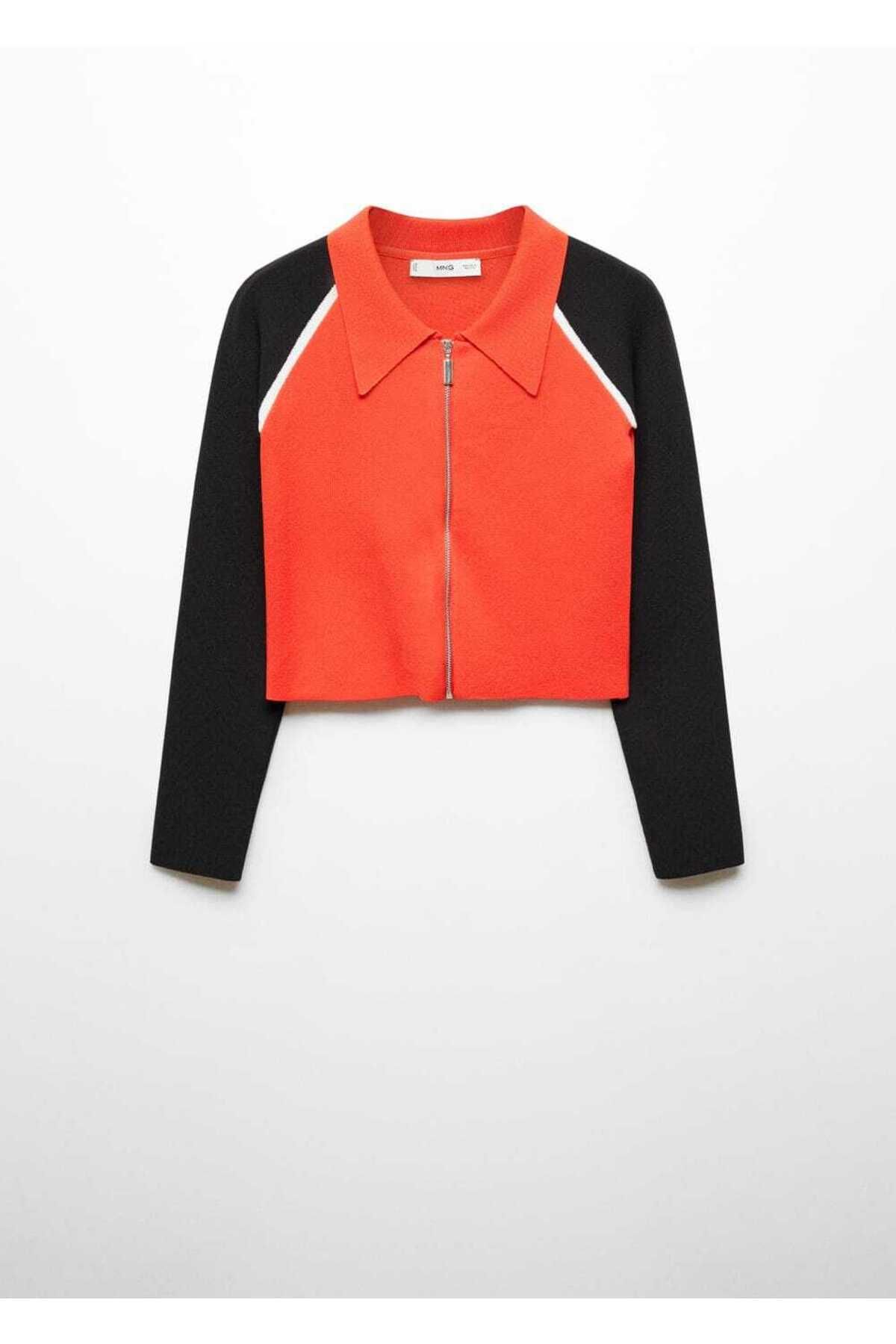 MANGO Woman-Short Zippered Cardigan 3
