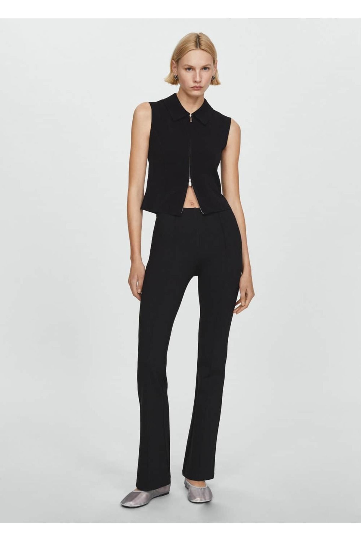 MANGO Woman-Flared Leggings 2