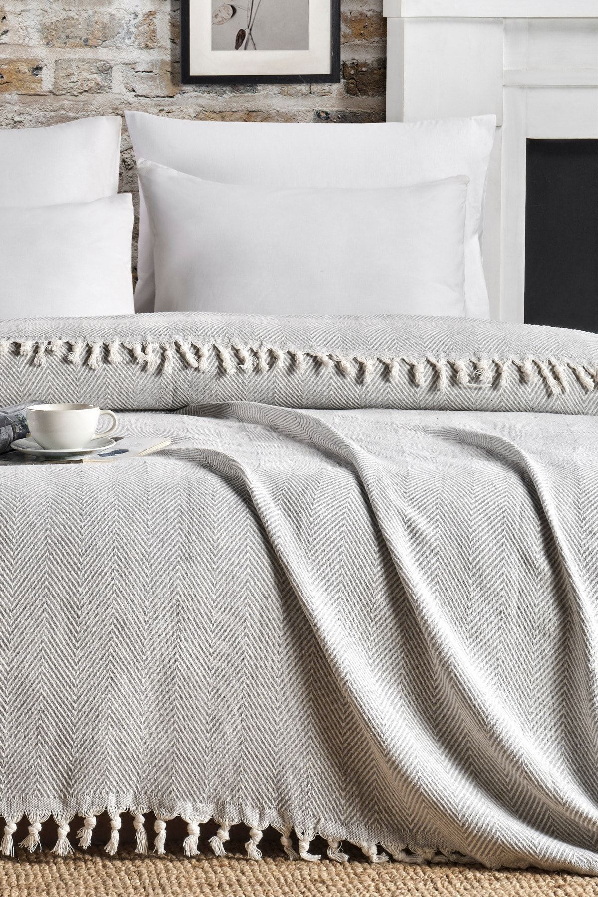 Casnack Lavin Model Gri Çift Kişilik Pike 1500gr. 200x230cm 3