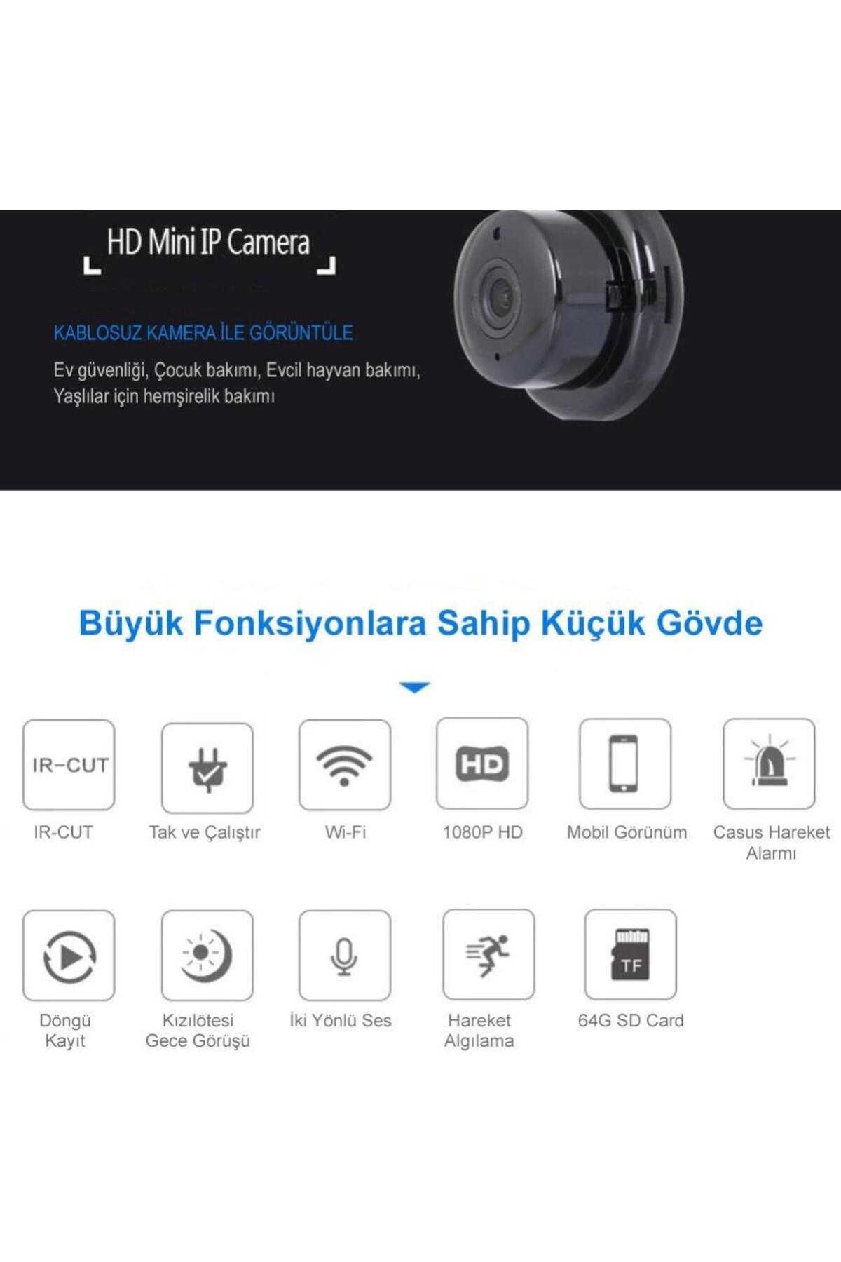 Powermaster Pm-4792 V380 Gece Görüşlü Mikrofonlu 1080p Mini Wifi Ip Kamera fotoğrafı 4 (önizleme)