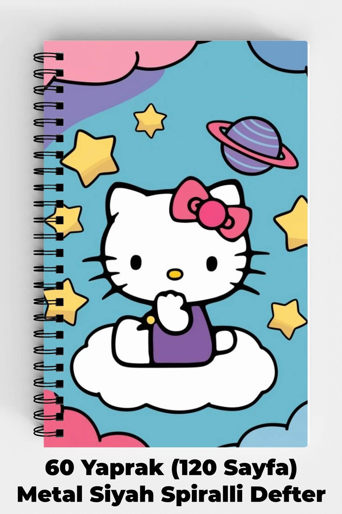 Anime Marketi Hello Kitty Tasarımlı A5 Spiralli Sert Kapak Defter