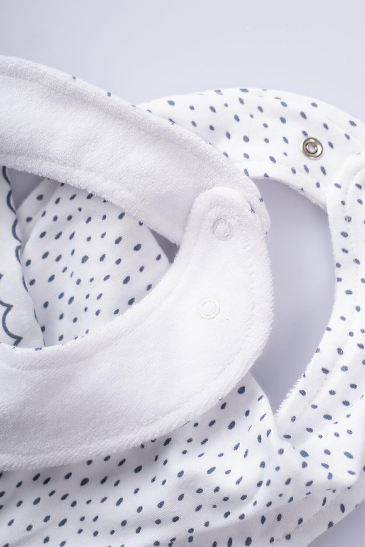 Little Gusto 2'li Sıvı Geçirmez Organik Pamuk Bandana Önlük Seti Marine Desenli fotoğrafı 5 (önizleme)