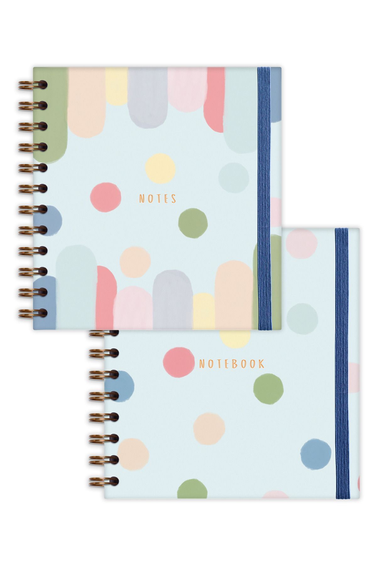 Matt Notebook-15x15 cm Square Polka Dot - Set of 2 Spiraled lined Undated Notepad 6