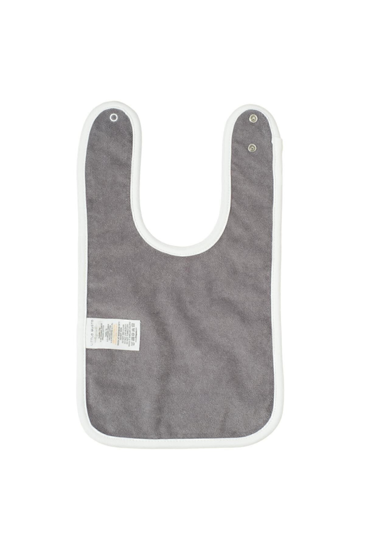 Little Gusto Organik Pamuk Sıvı Geçirmez Mama Önlüğü Beyaz Planet Gusto fotoğrafı 2 (önizleme)