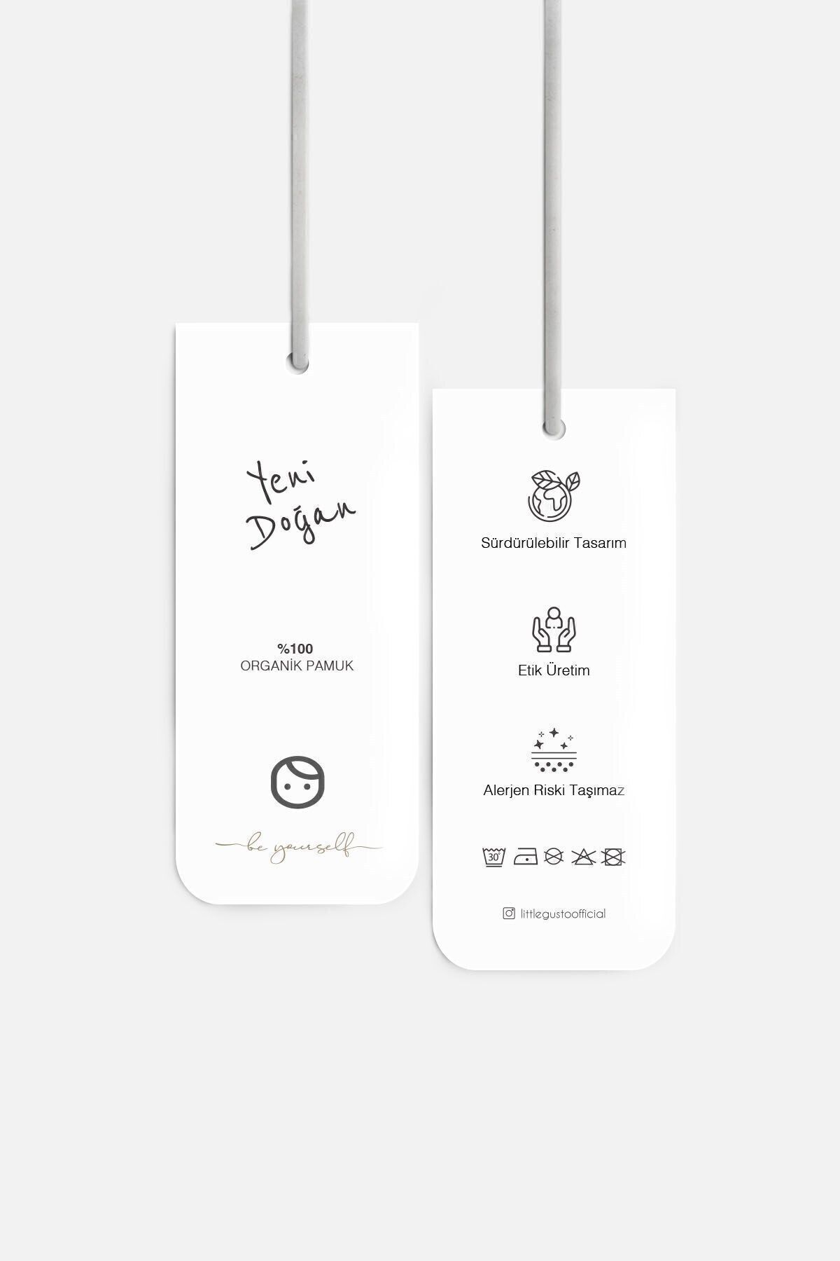 Little Gusto Sıvı Geçirmez Fular Önlük Haki Organik Pamuk Planet Gusto Baskılı fotoğrafı 5 (önizleme)