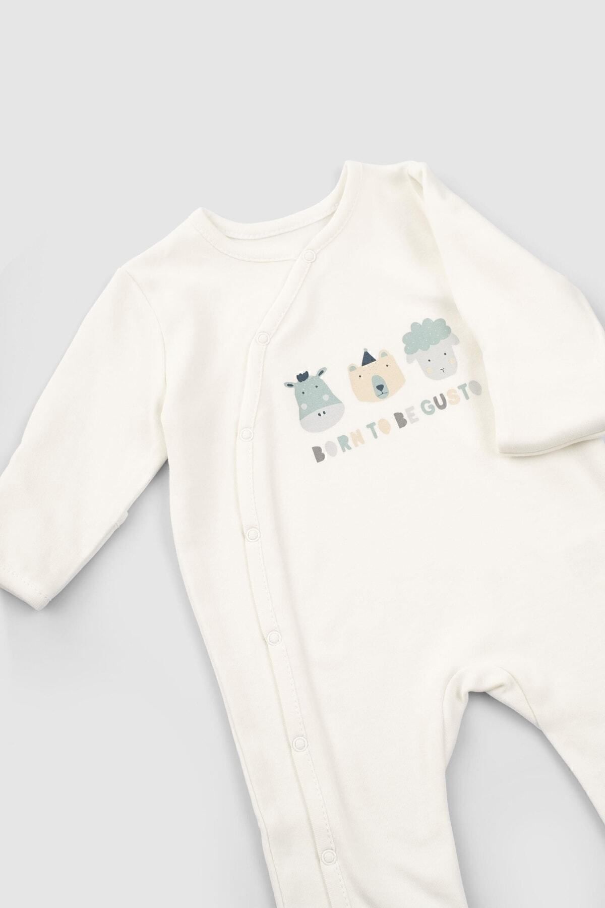 Little Gusto Kendinden Eldivenli Patikli 2'li Organik Pamuk tulum Seti Yeşil fotoğrafı 6 (önizleme)