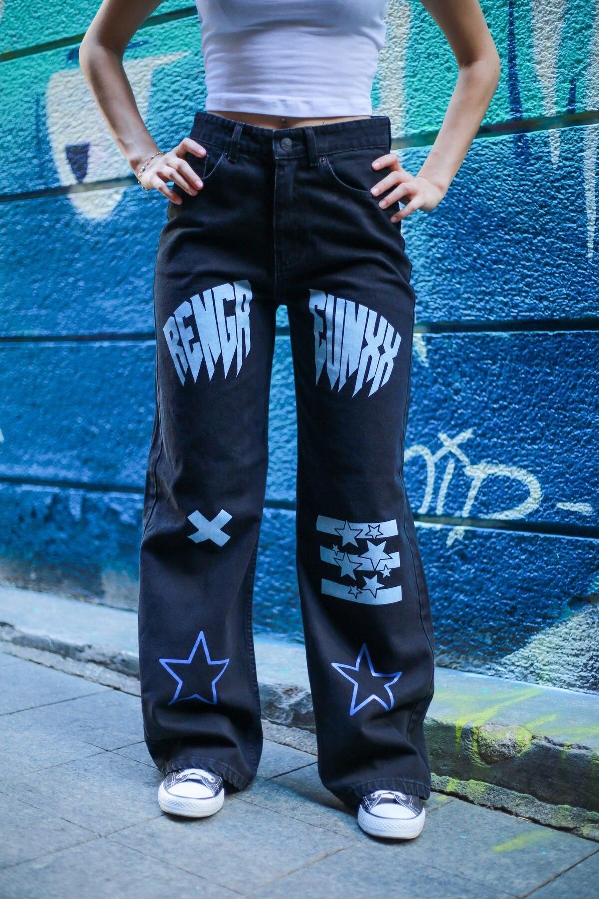 Touz Moda-Renger Λεπτομερές Streetwear φαρδύ παντελόνι 5