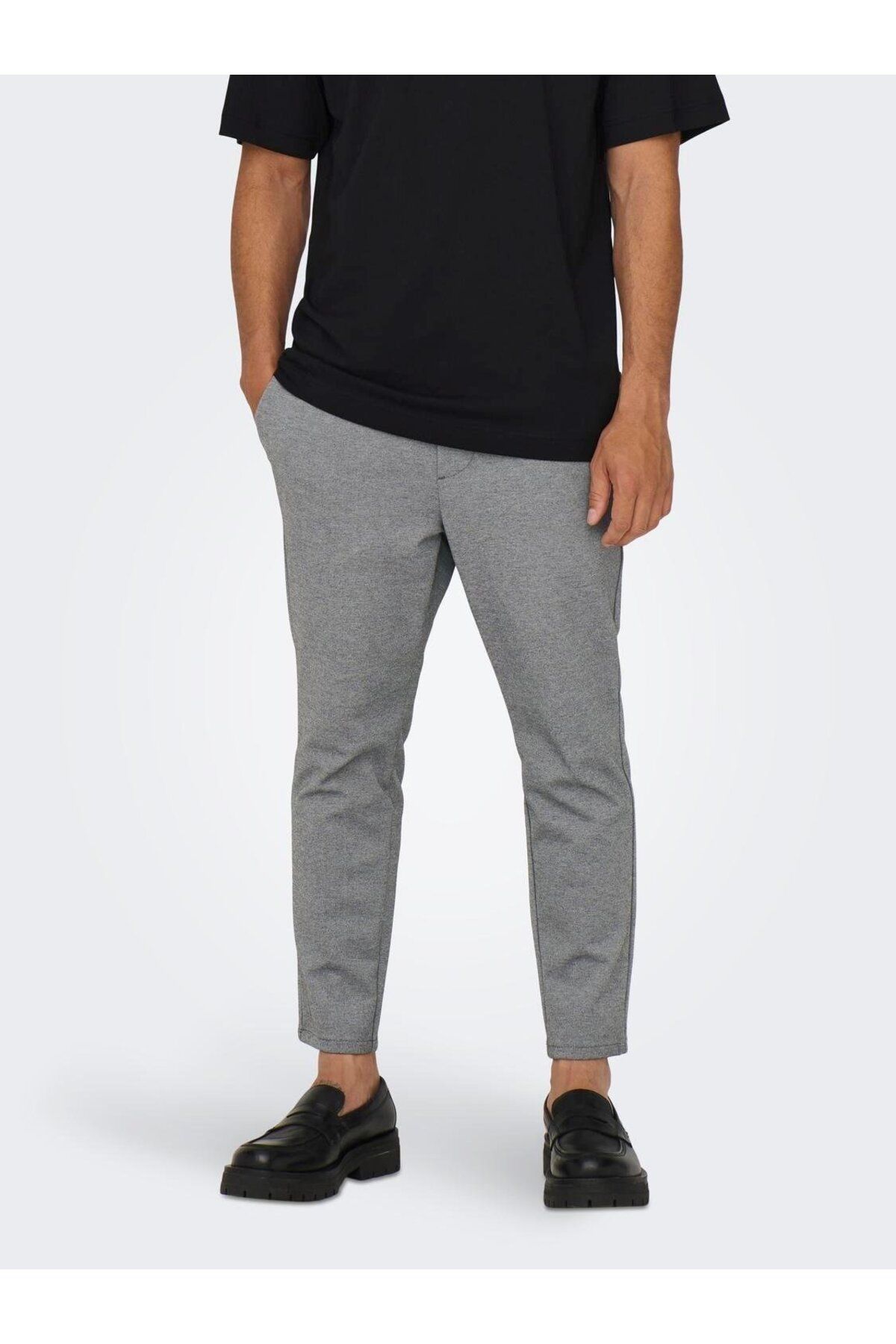 Onslinus Pant Crop 2454 Medium Grey Melange Only & Sons