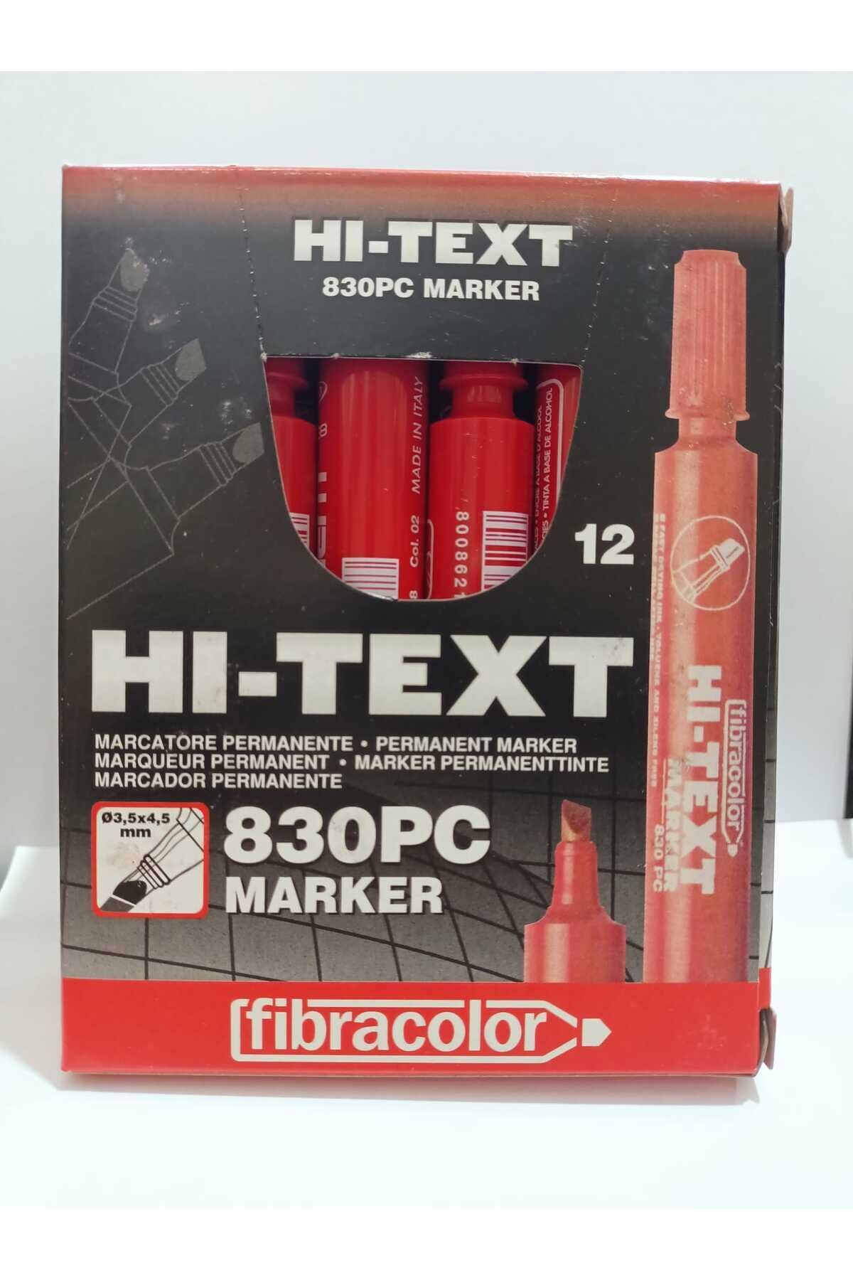 Fibracolor HI-TEXT KESİK UÇLU KOLİ KALEMİ 830PC MARKER 12'Lİ KUTU