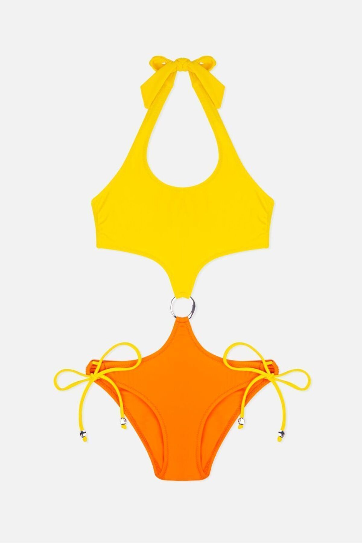 AYYILDIZ-4957 Yellow Girls' Swimsuit 1