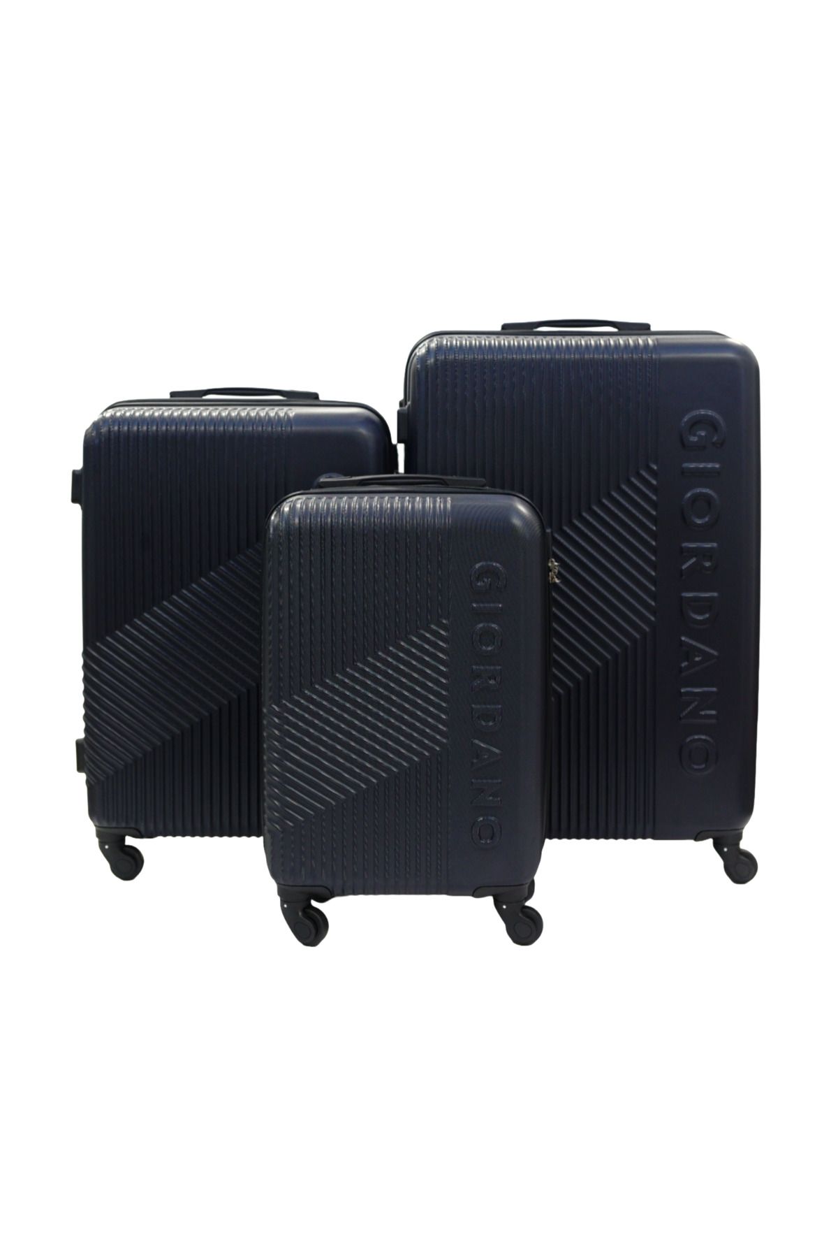 Giordano-Logo Series Luggage Set of 3 Navy,ABS Hard Shell Lightweight Durable Secure Number Lock. 2