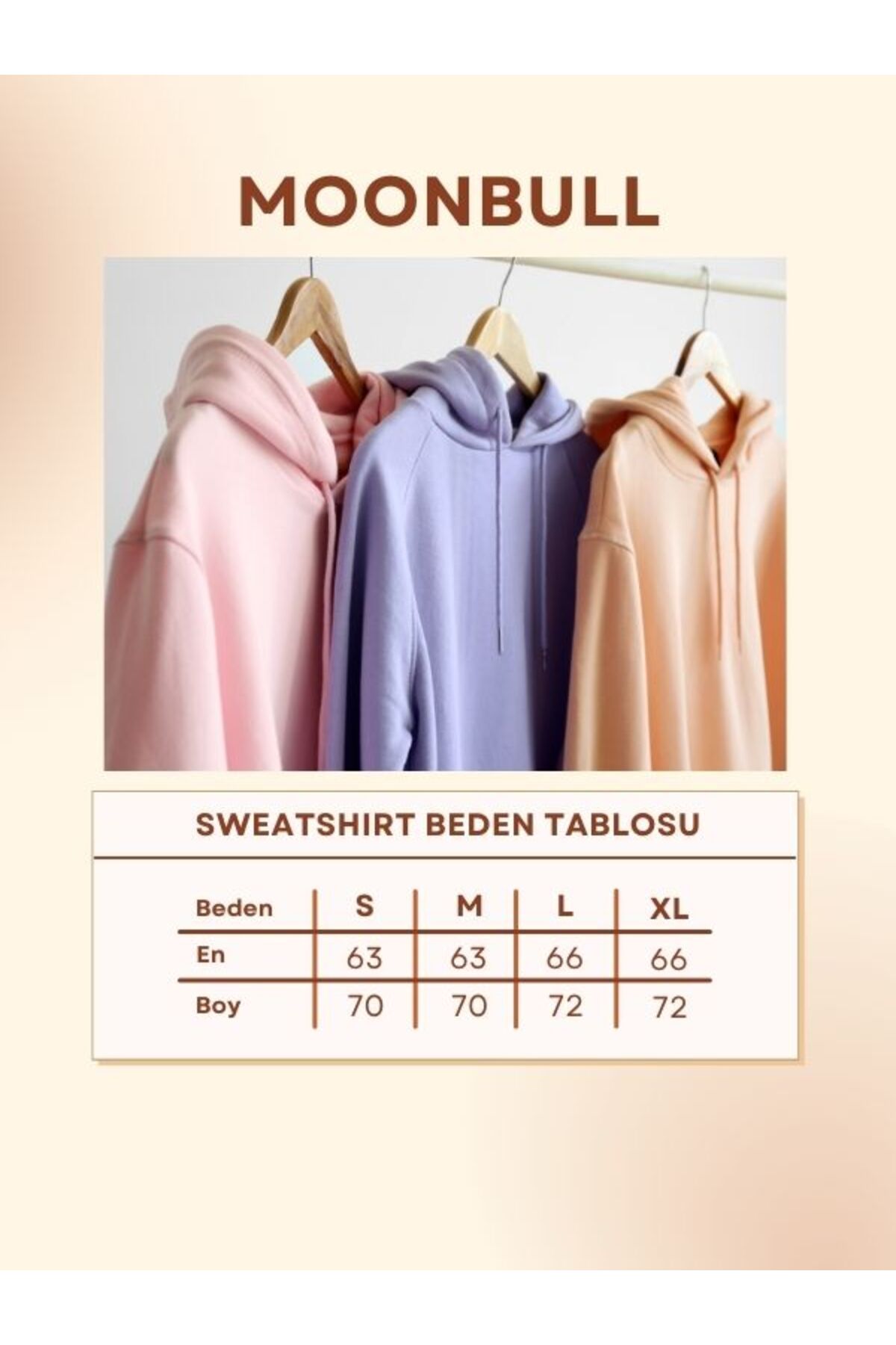 Unisex Patlı Kapüşonlu Oversize Sweatshirt — بژ parlı_kpsswt — تصویر 6 از 6