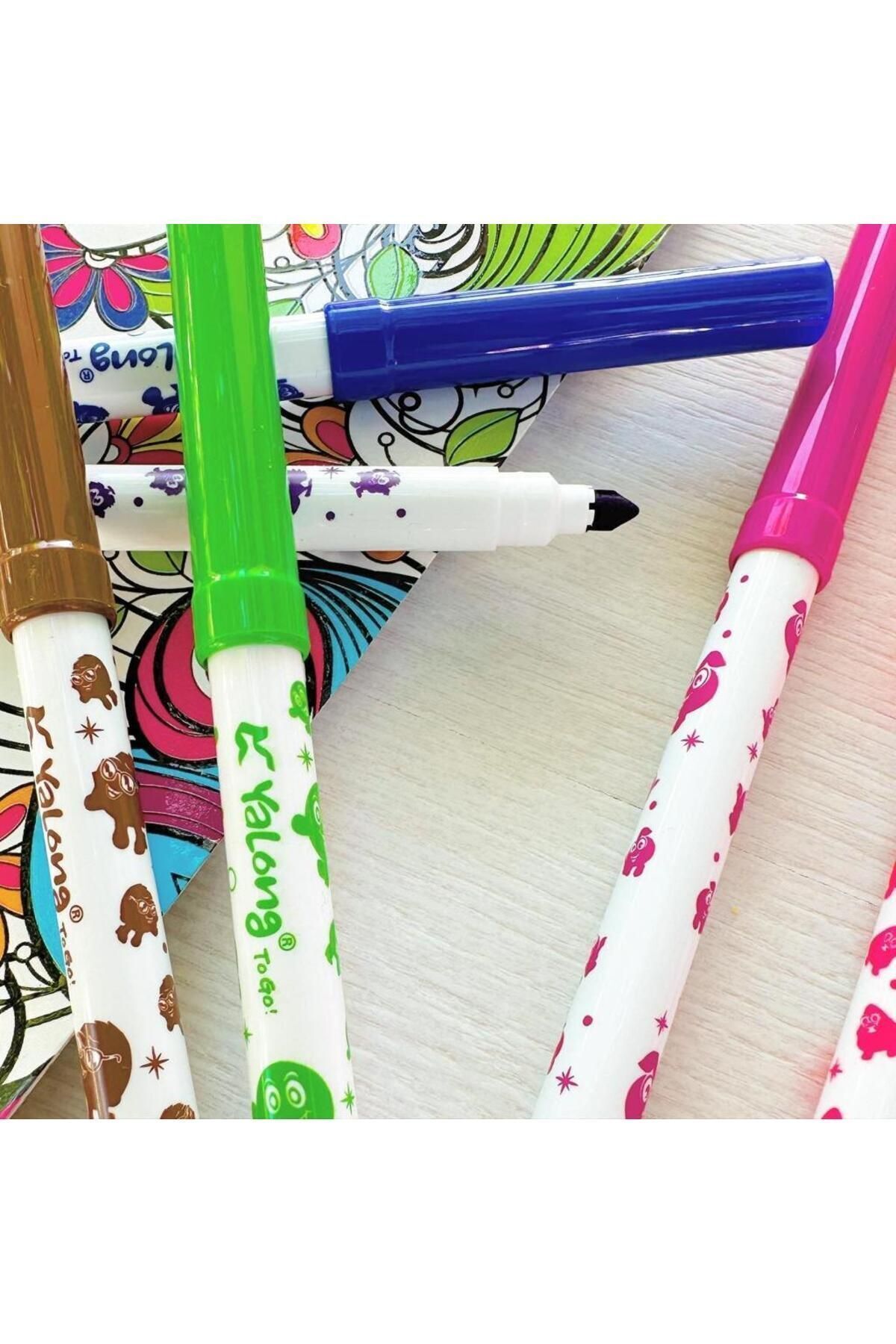 YEŞİLDESİGN-Yalong Set of 10 Fruit Scented Felt Tip Crayons 2