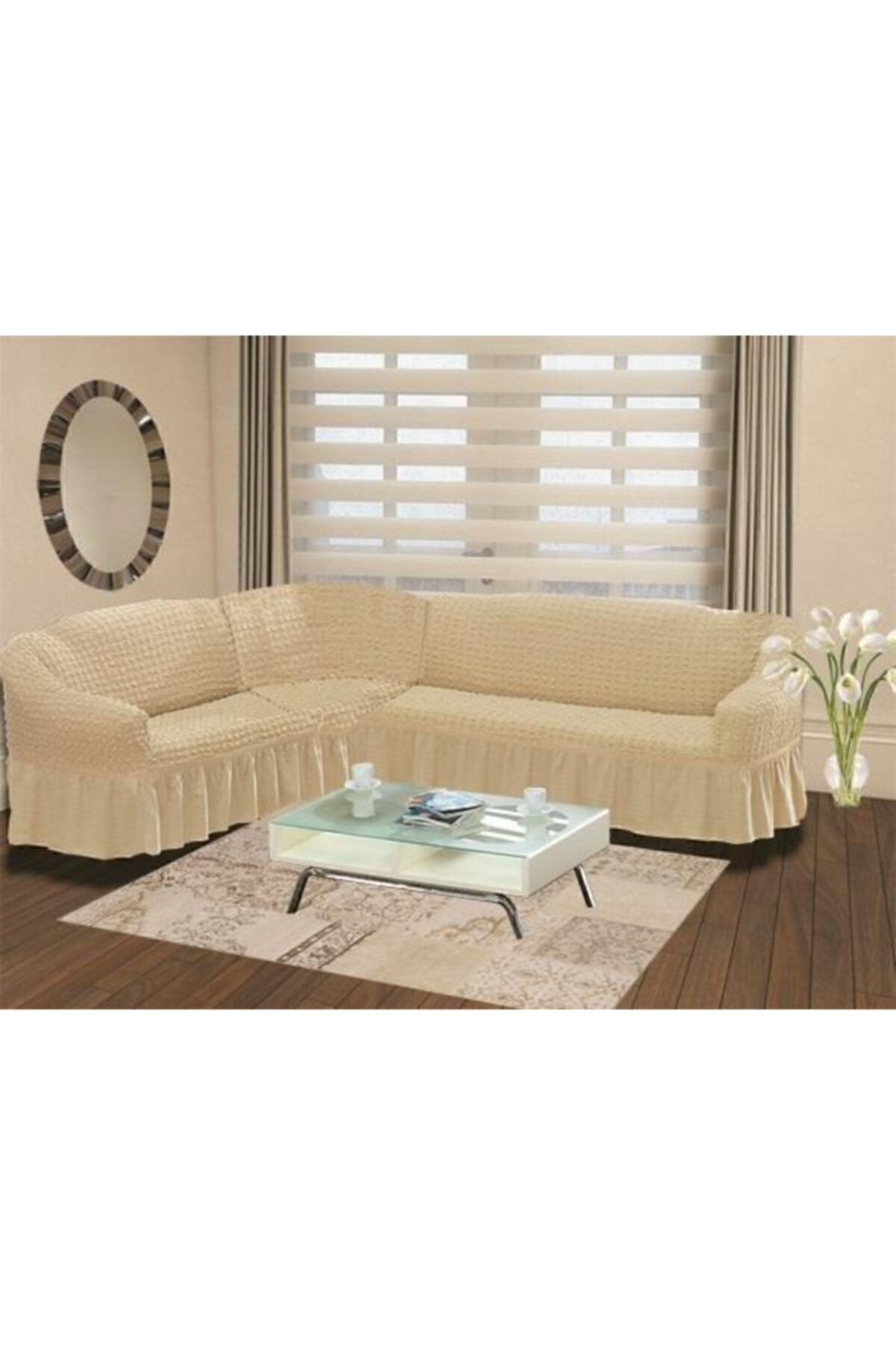 روکش مبل نود جلوی صندلی پنبه سمت راست مجموعه Naturel Karna Home