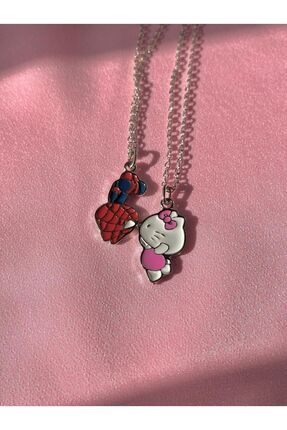 Alya Jewelry Spiderman Hello Kitty Çift Kolye