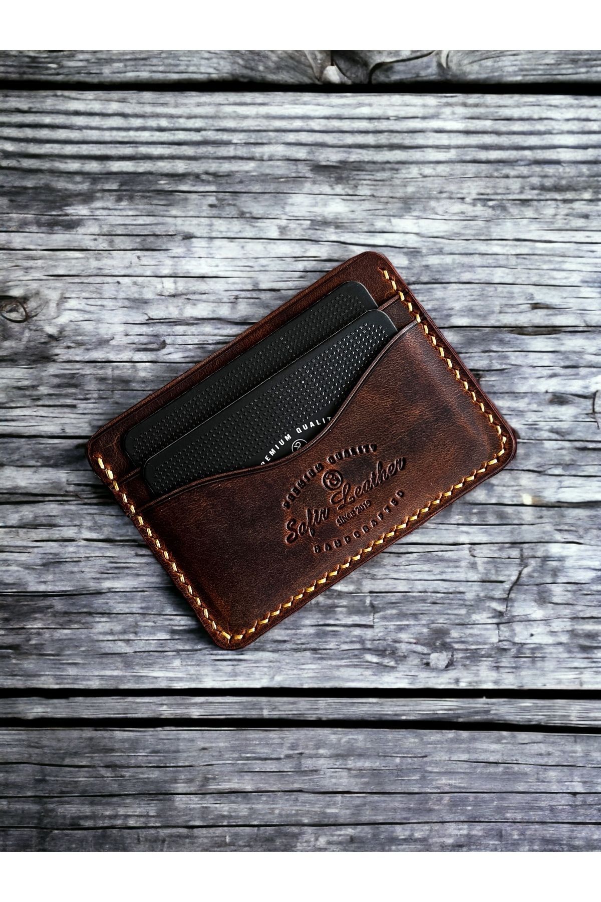 DeriBoss Milano Taba Hakiki Deri Minimal Kartlık