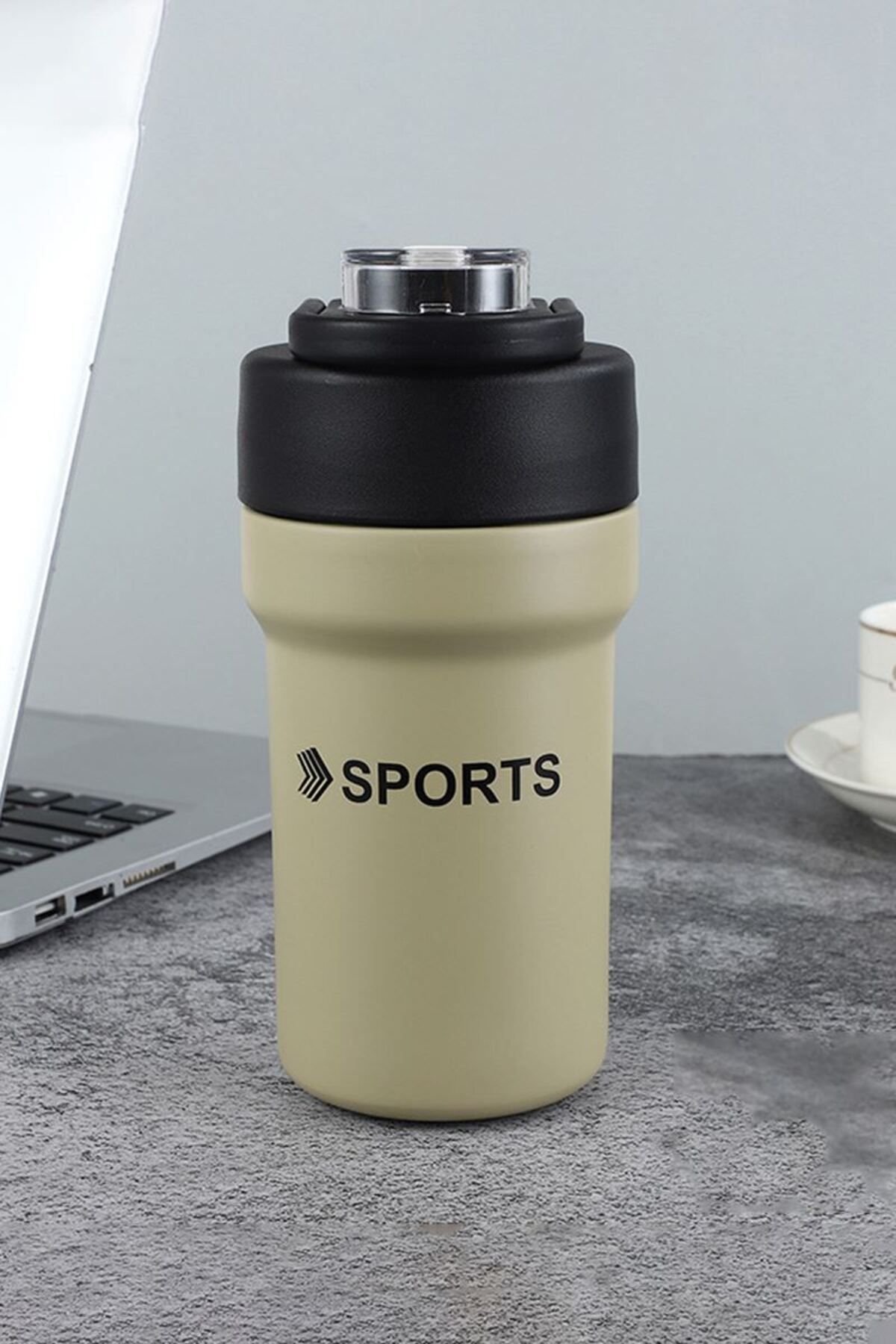 Weather Forecast-500 ml Double Drink and Straw Coffee Thermos - 304L Steel Cream, Cin482By 2