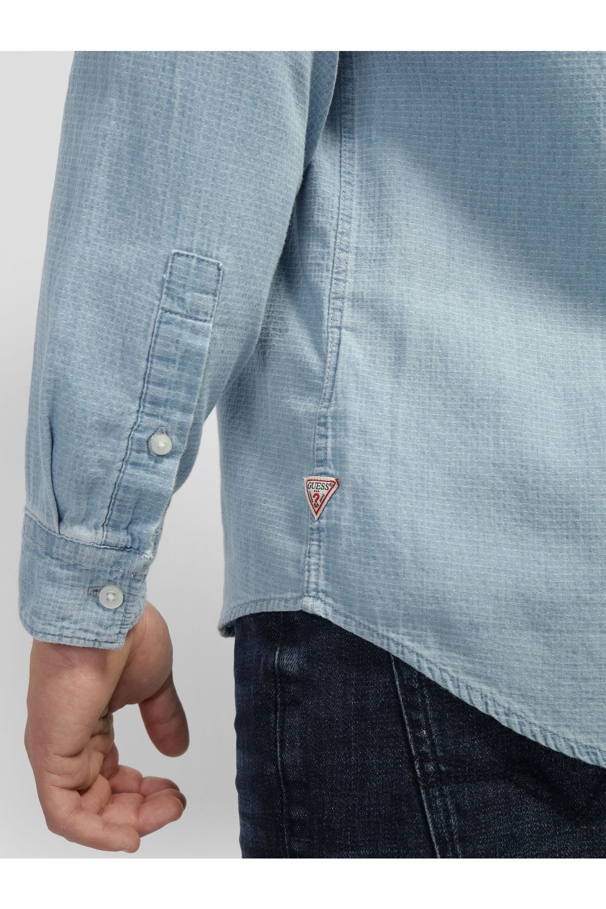 پیراهن مردانه آبی گس | M4GH62WG1X0-FB3F اورجینال - تصویر 3