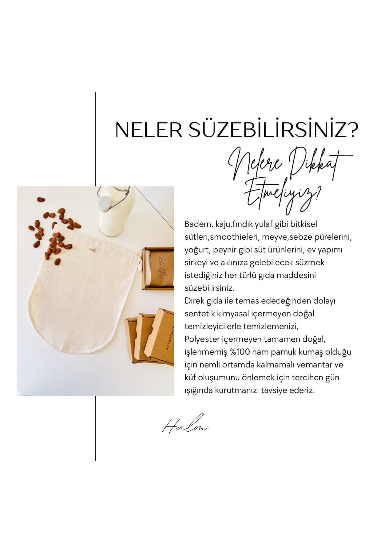 GUNBO HOME Bitkisel Süt Torbası Organik Yoğurt Süzme Kesesi Yıkanabilir Keten Kese Natural Tekstil Sütbezi fotoğrafı 4 (önizleme)