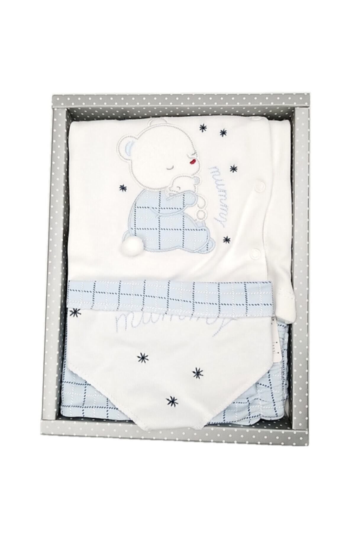 ست نوزادی پسرانه – دخترانه آبی Genel Markalar | GAYEBB 02231 اورجینال - تصویر 3