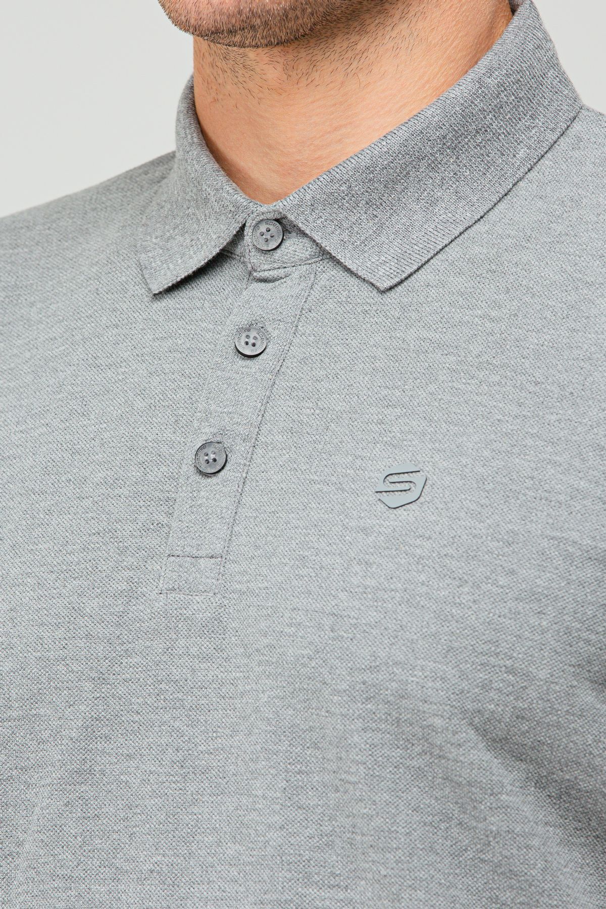 speedlife-Men's Polo Neck T-Shirt - Anthracite, 100% Cotton, Short Sleeve XF1735 7