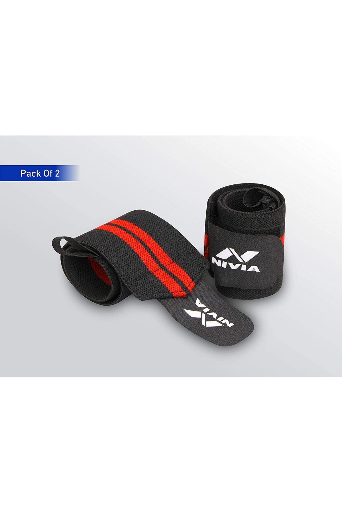 Nivia-Weight Lifting Wrist Support |Black/Red, Free Size - Adjustable with Velcro & Thumb Loop Strap 4