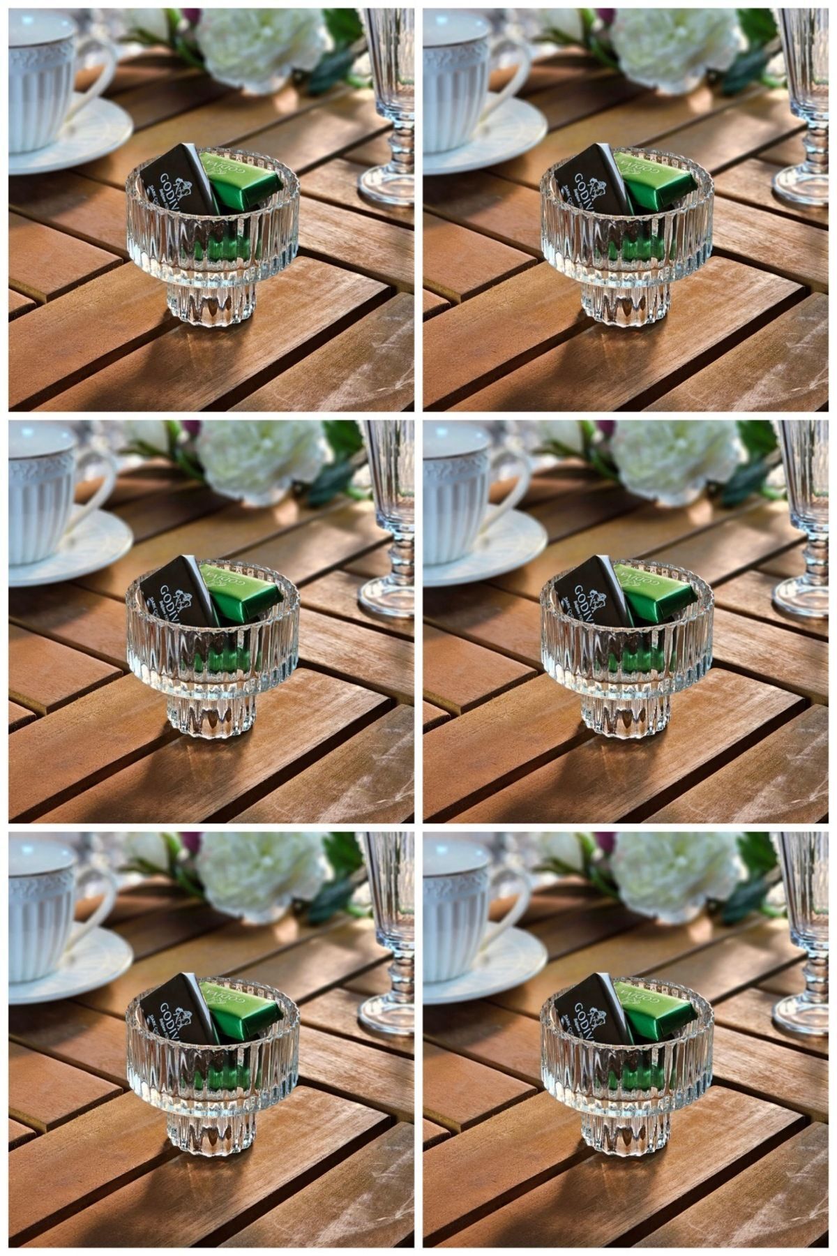 6 lı Kahve Yanı Lokumluk Origami Desenli Drajelik | Kahve Yanı Şekerlik | İkramlık