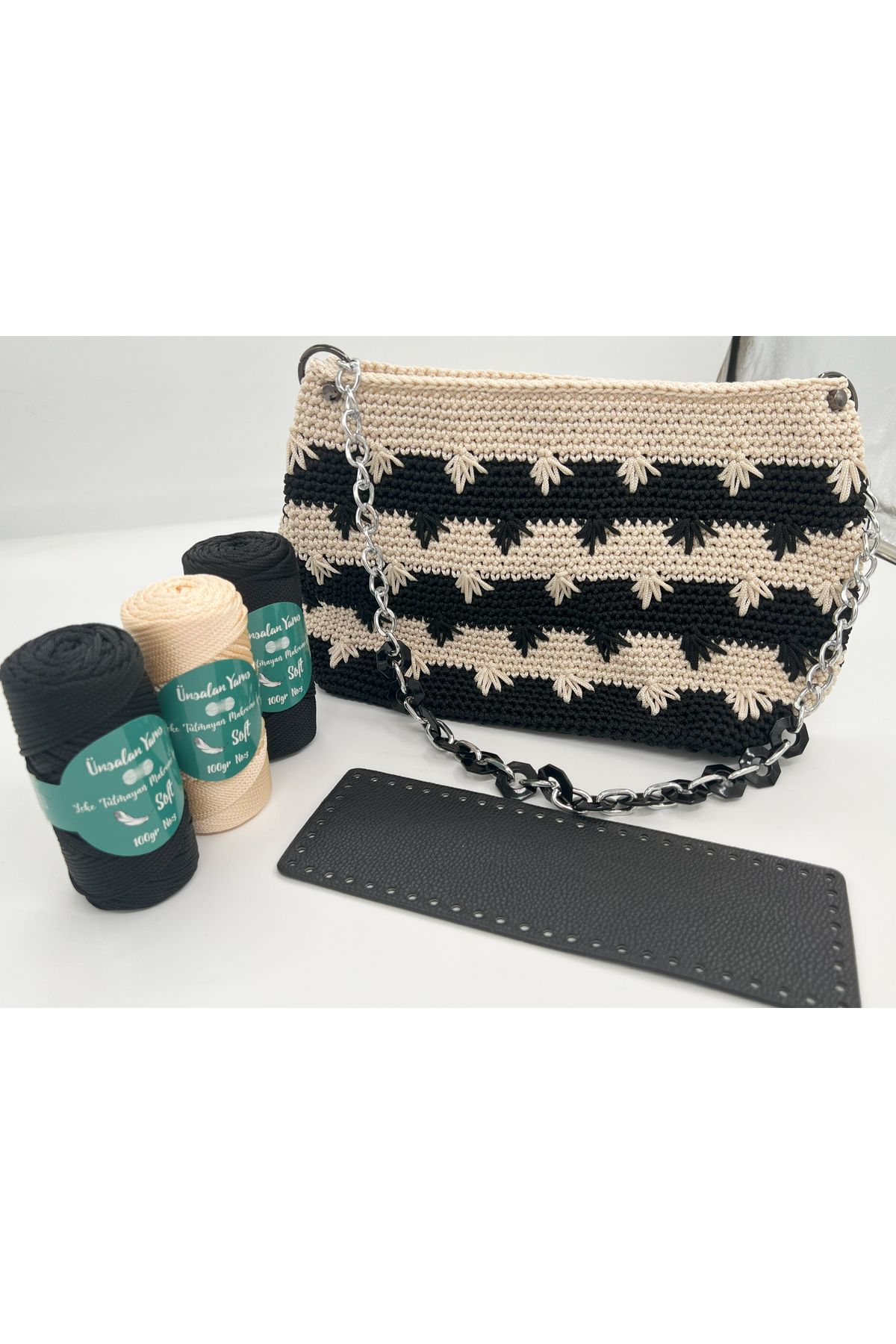 ÜNSALAN HOBİ-Premium Polyester 100gr Ecru Macrame String - 120mt 2mm Σετ 5 χορδών 8