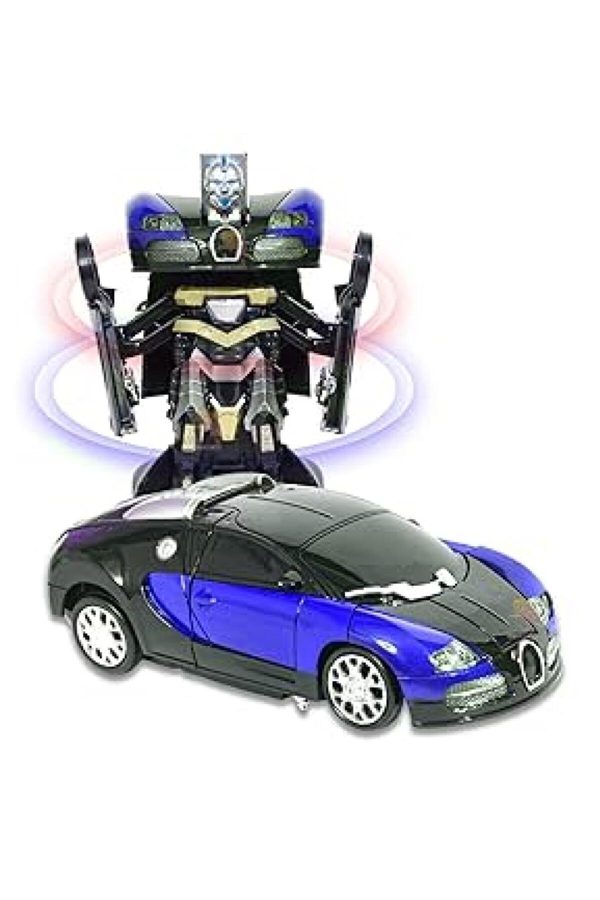 Brother Toys Robota Dönüşebilen Bugatti Araba Işıklı Sesli Müzikli Kendi Kendine Gezen Pilli Oyuncak 20 Cm. fotoğrafı 2 (önizleme)