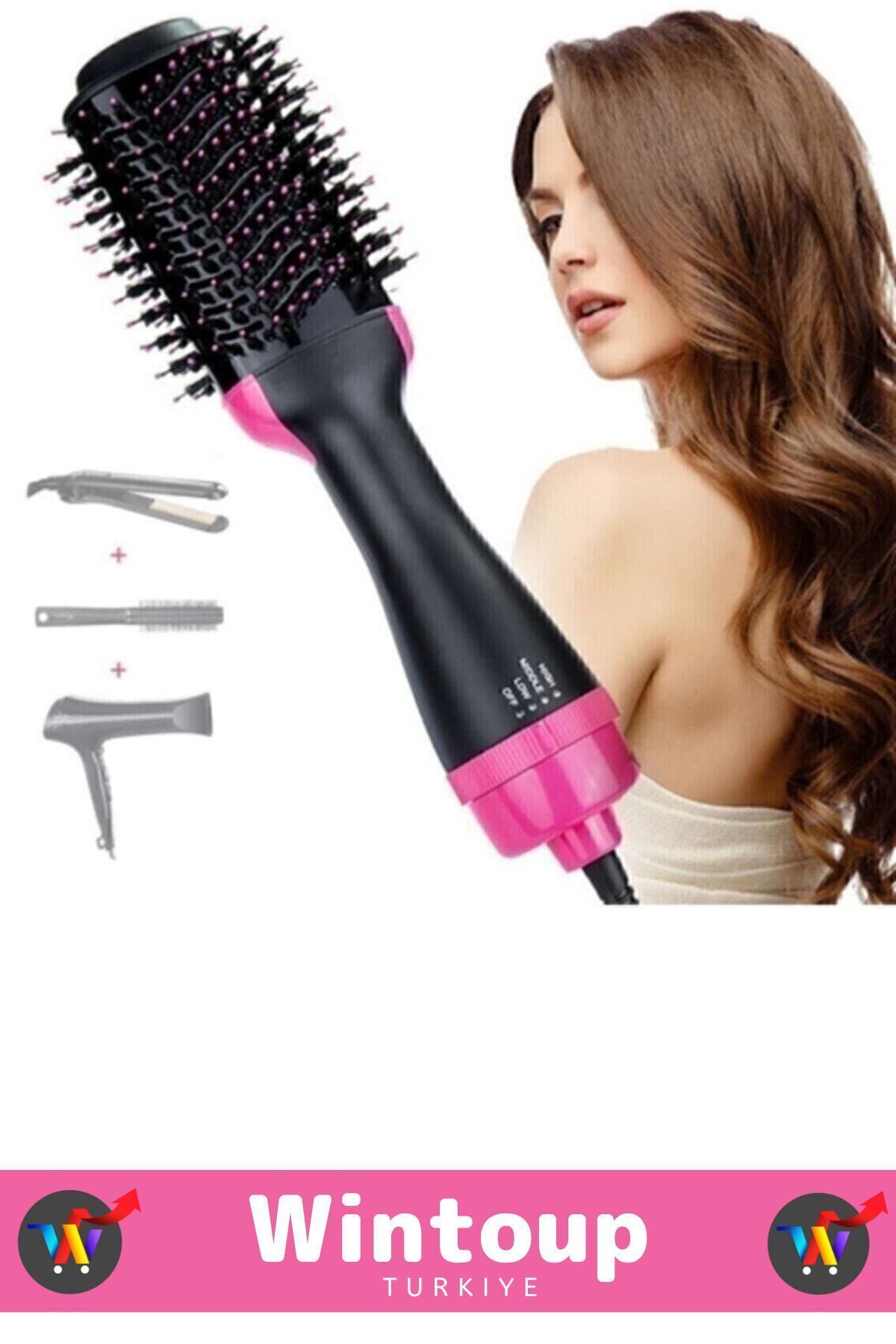 Wintoup-1200w Electric Air Blow Hair Straightener Blow Dryer Comb 2