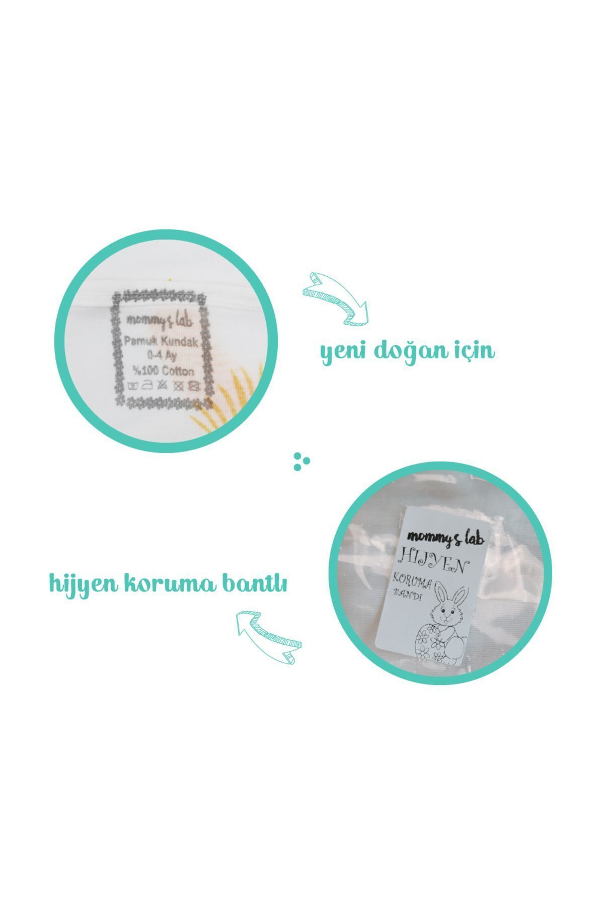 Mommyslab Yeni Sezon 0-4 Ay Desenli Renkli Cırtlı Hazır Bebek Pamuk Kundak %100 Pamuk (OEKO TEX CIF BELGELİ) fotoğrafı 7 (önizleme)