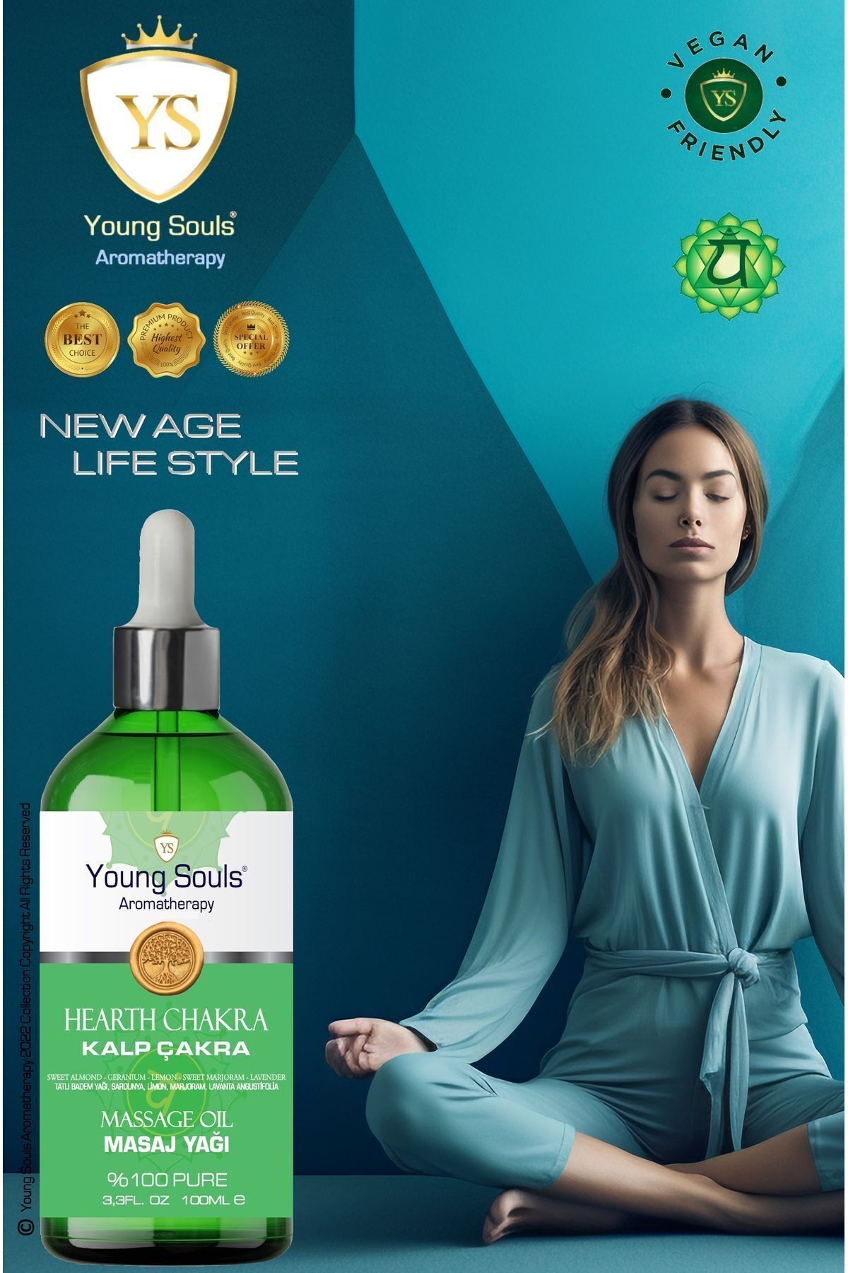 سرم و روغن ماساژ چاکرای قلب آروماتراپی سرم چاکرای قلب و روغن ماساژ 100 میلی لیتر YOUNG SOULS
