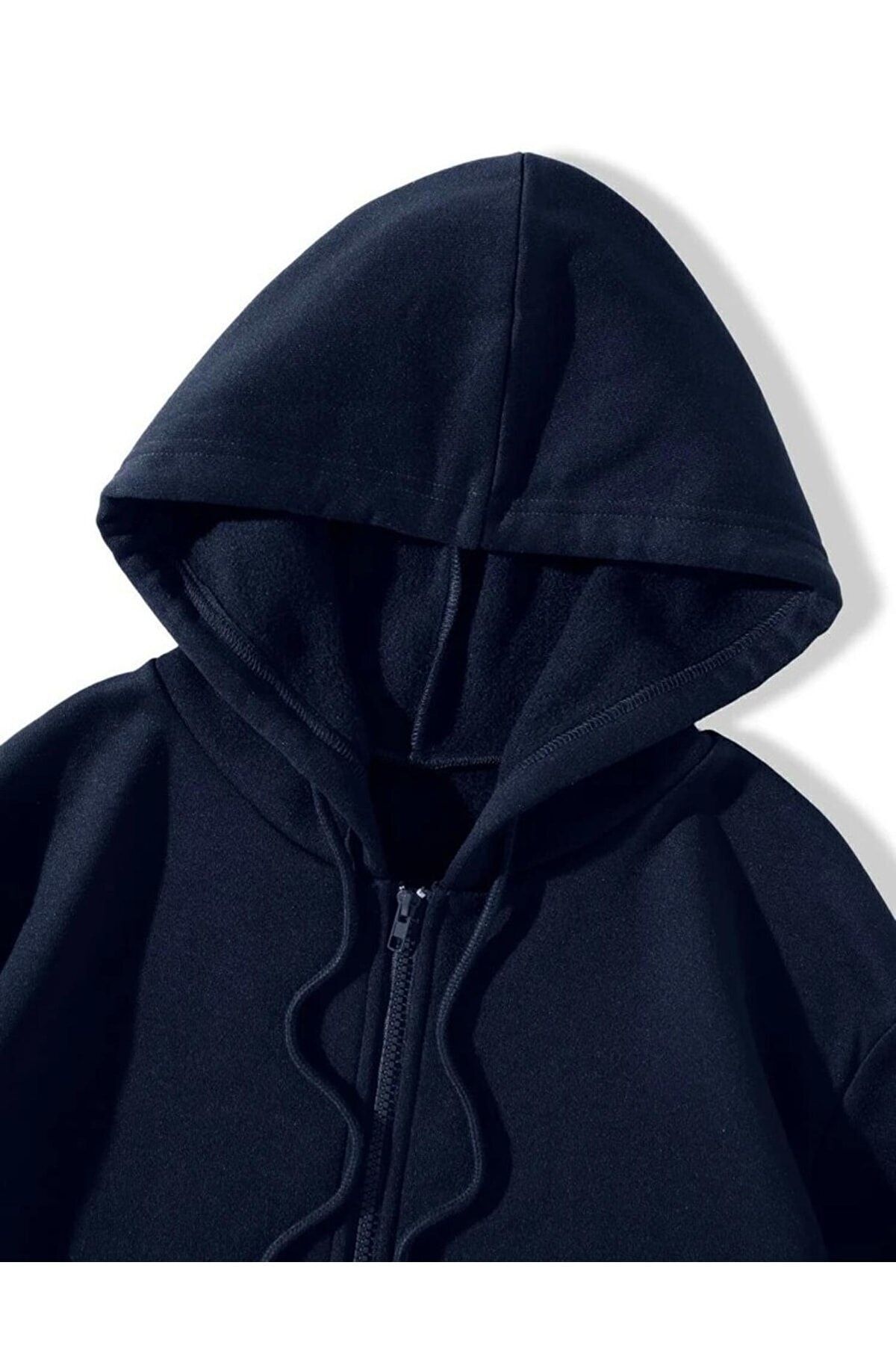 DAXİS Sportwear Company  Fermuarlı Kapüşonlu Oversize Sweatshirt - Görsel 2