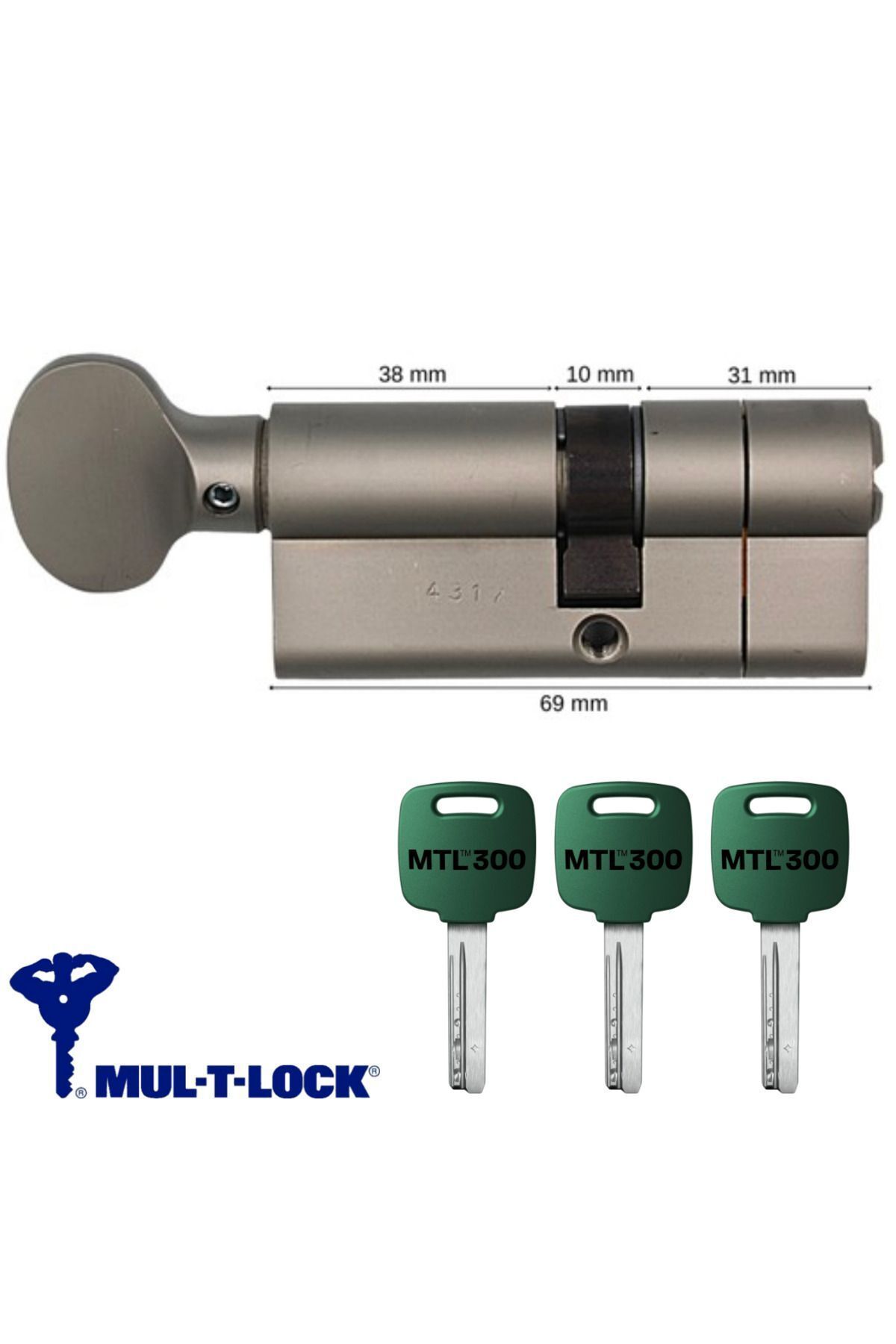ボールガイ　tkhs Mul-T-Lock Mtl 300 Tokmaklı Tuzaklı Bilyalı Kapı Kilidi 69 Mm