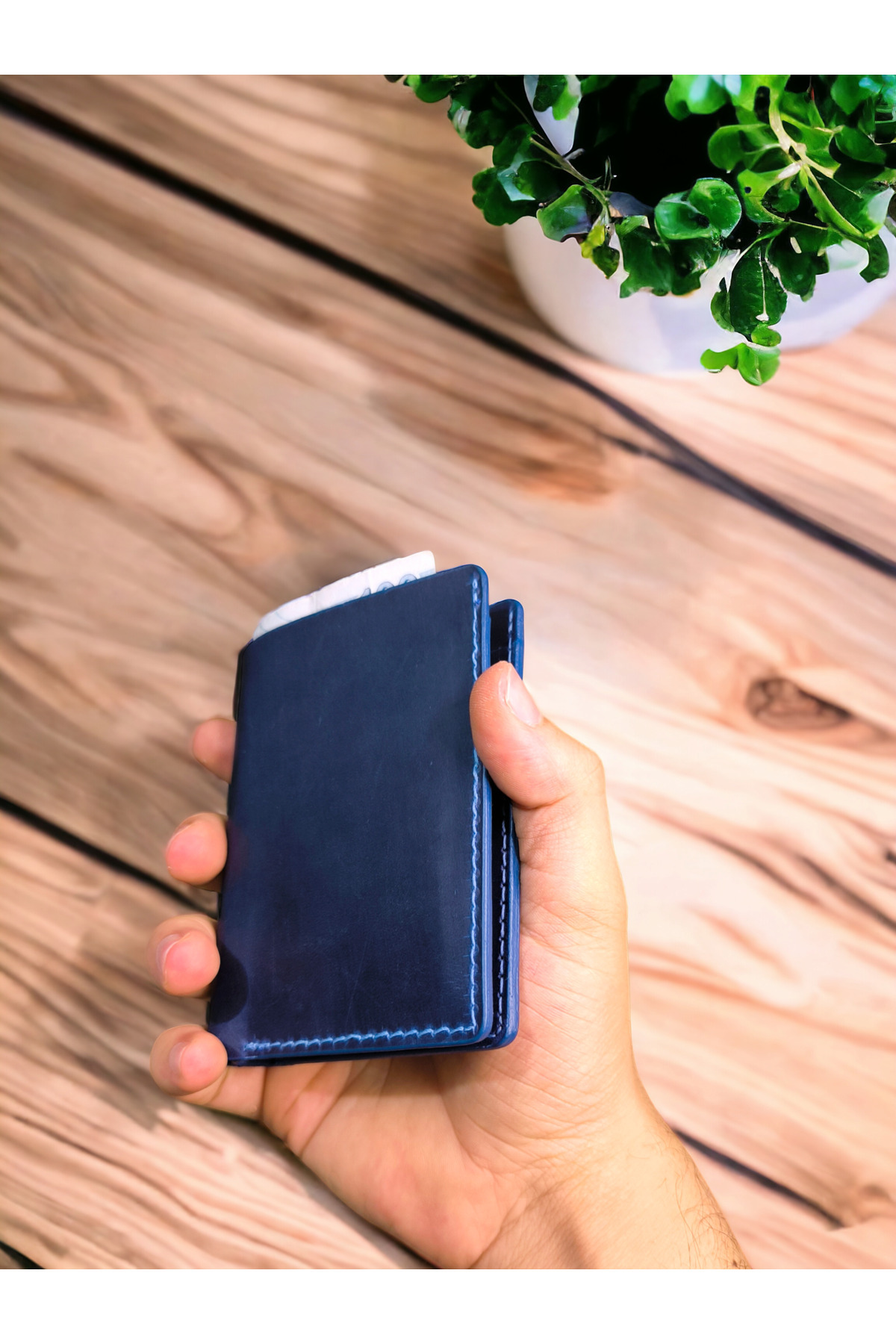 کیف پول مردانه آبی CRASSULA PREMIUM LEATHER | 55 اورجینال - تصویر 3