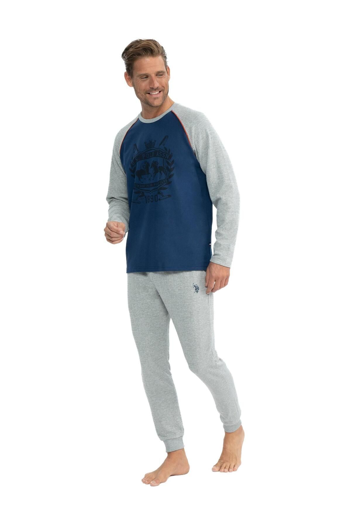 ست پیژامه و لباس خواب مردانه یقه گرد | یو اس پولو U.S. Polo Assn. 025NWKPT. B1C8.LD8.E23.KM11 TR - تصویر 3