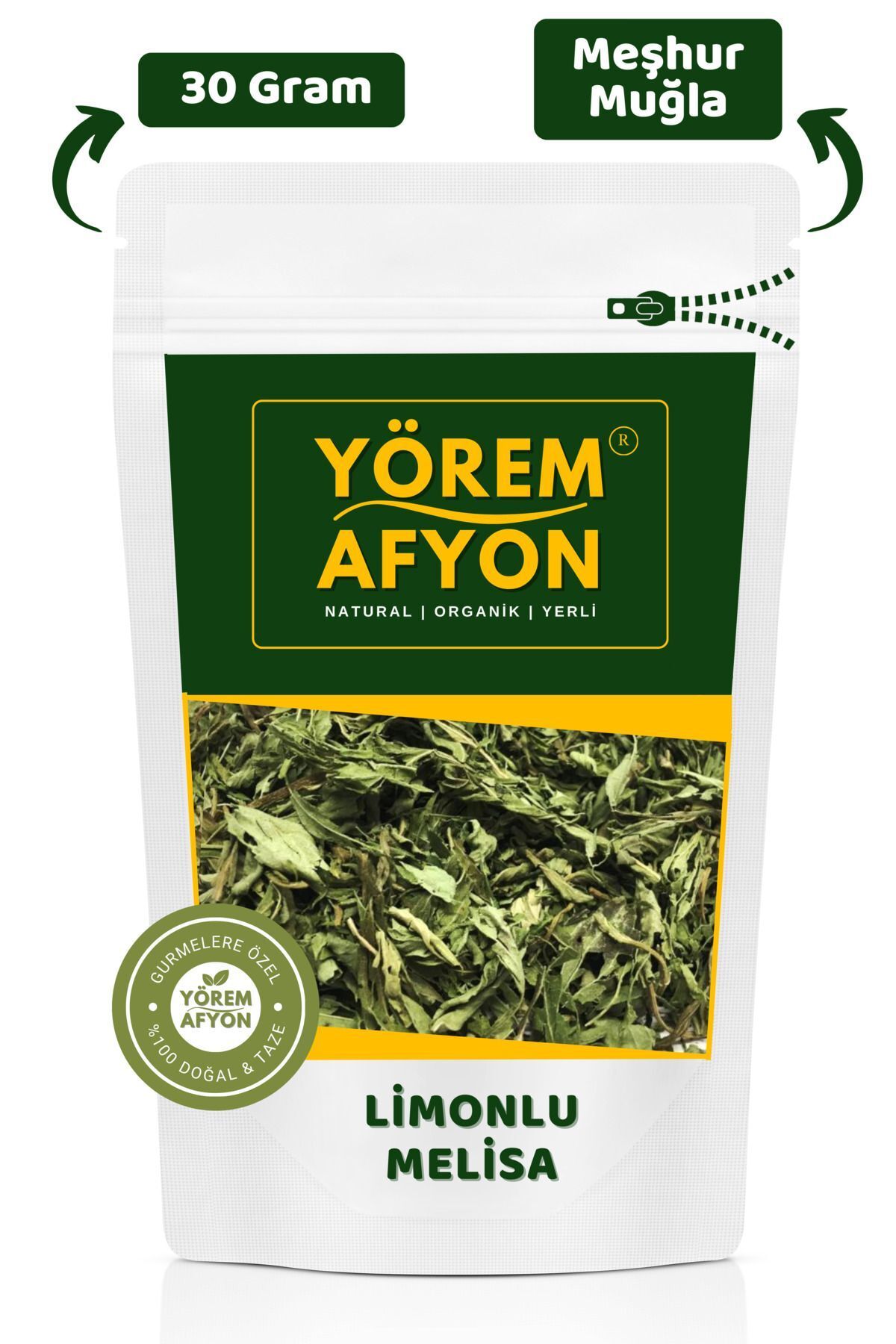 Gülçehre Yörem Afyon Meşhur Muğla Yeni Mahsul Güneşte Kurutulmuş Yaprak Limonlu Melisa Arı Otu | 30gr.