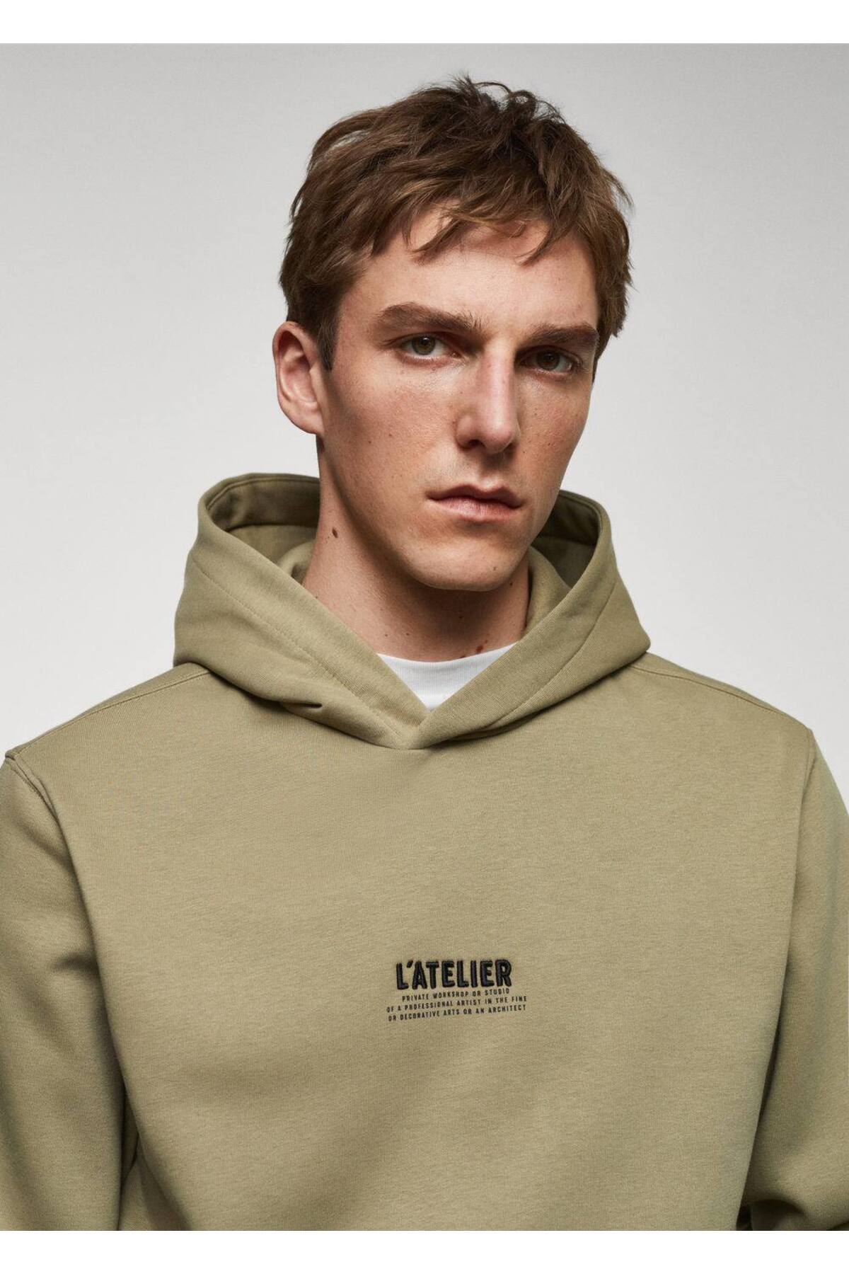 سویشرت مردانه خاکی منگوMANGO Man | 67030645 اورجینال - تصویر 5