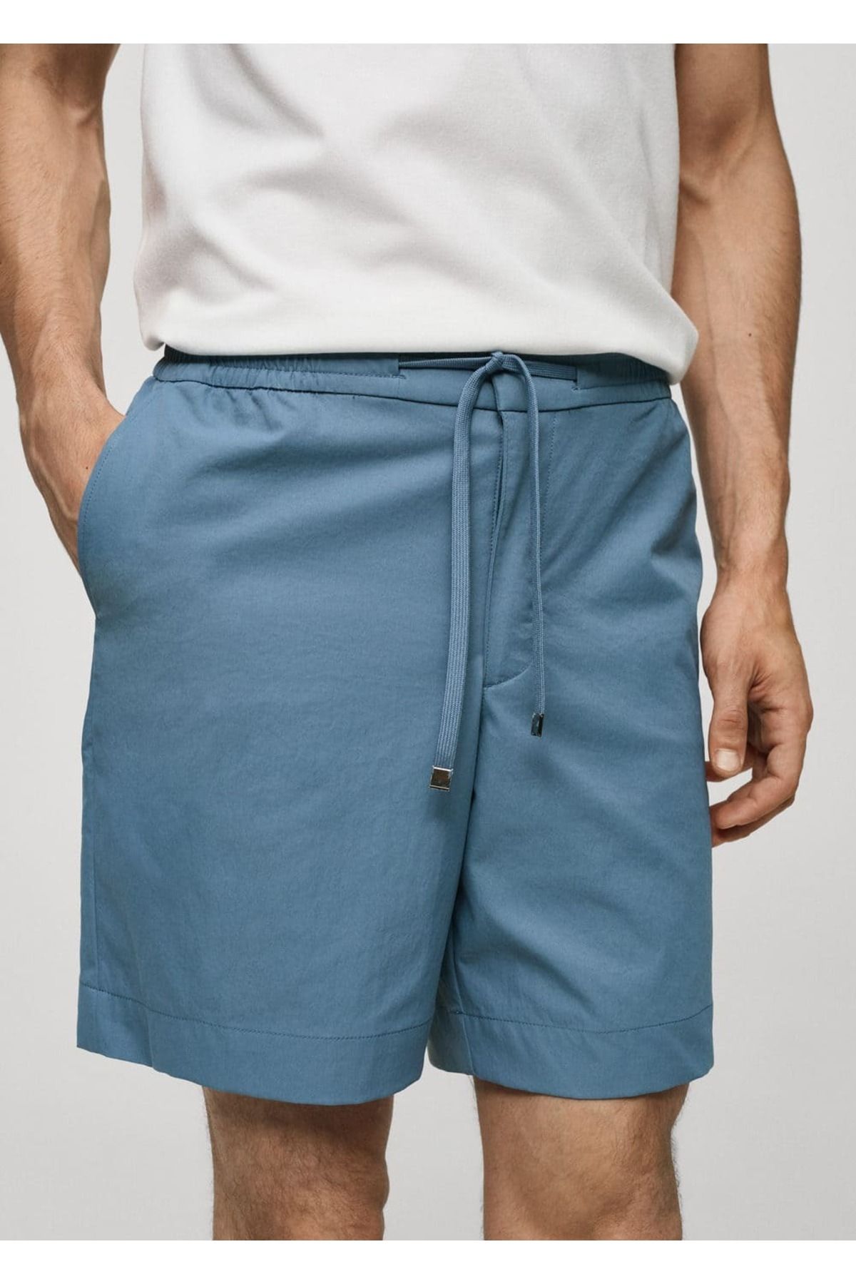MANGO Man-Technical Fabric Drawstring Bermuda Shorts 5