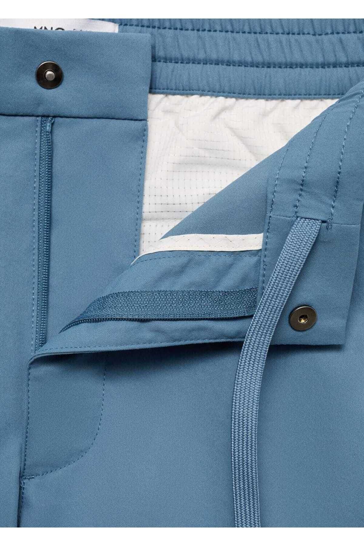 MANGO Man-Technical Fabric Drawstring Bermuda Shorts 6
