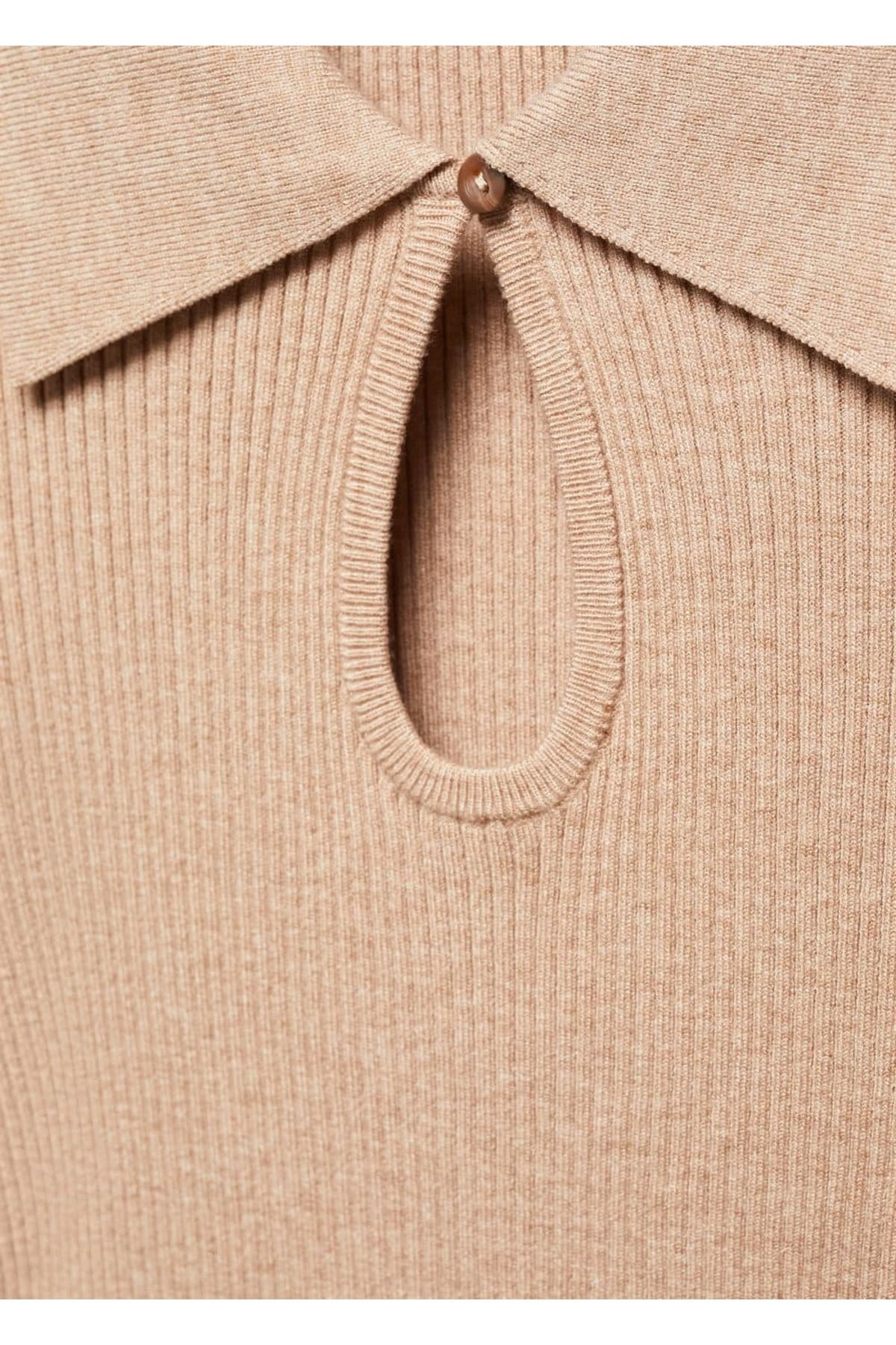 MANGO Woman-Otvorený sveter Polo golier 6