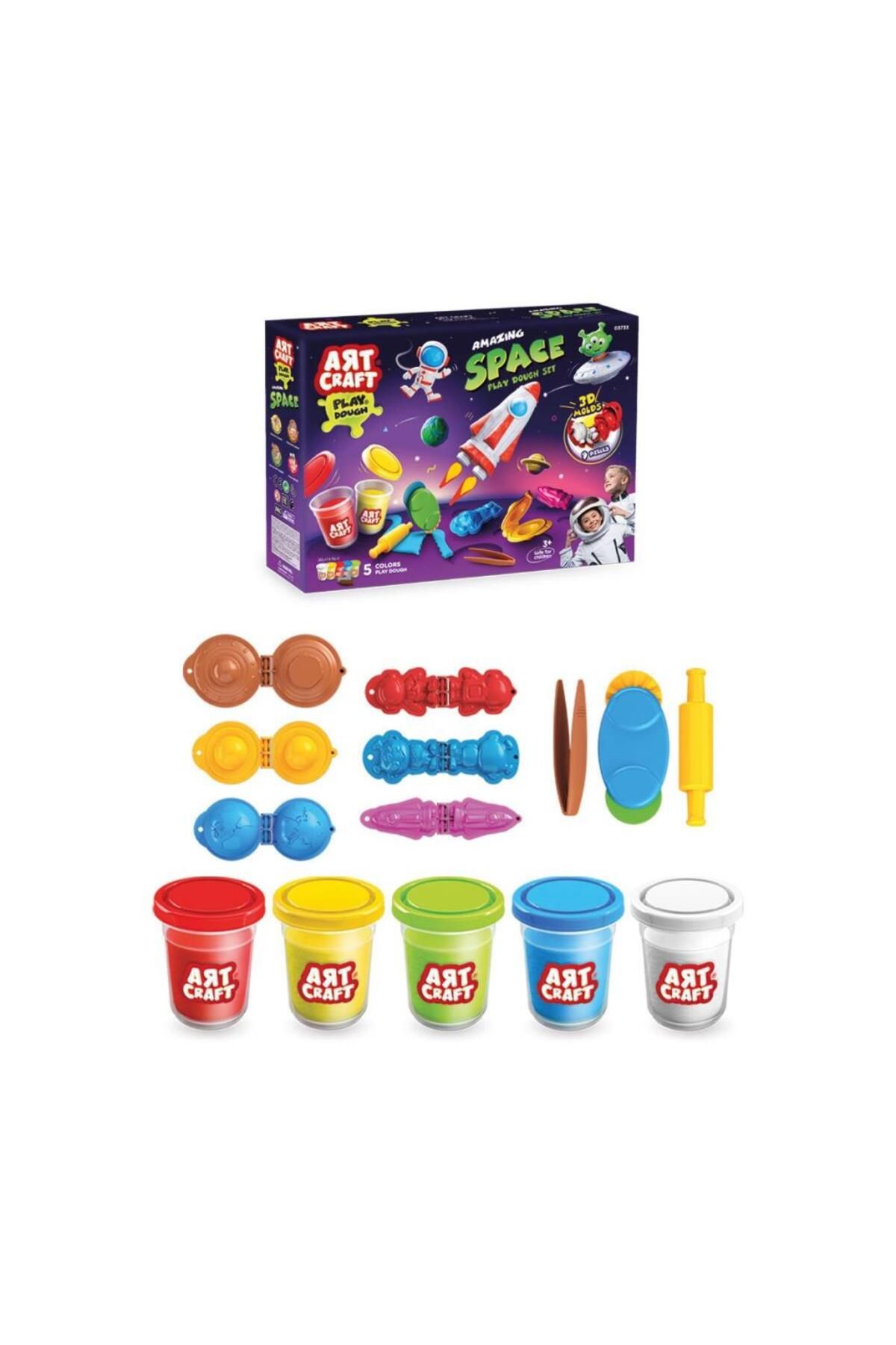 FEN TOYS-03733 Dedefo Dough Set - 380 gr Space Game 2