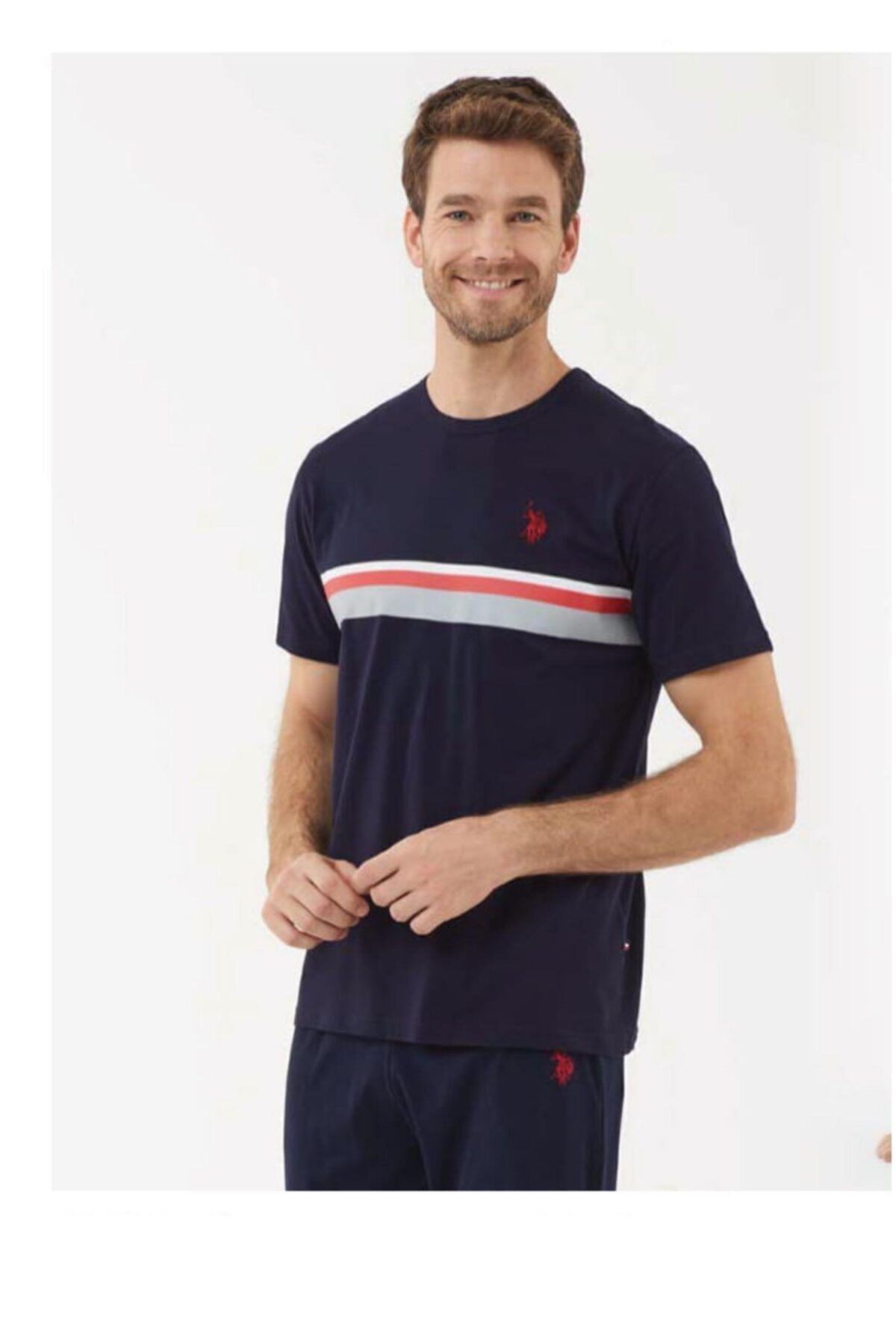ست پیژامه آبی مردانه لباس خواب 21 سال 18435 U.S. Polo Assn.
