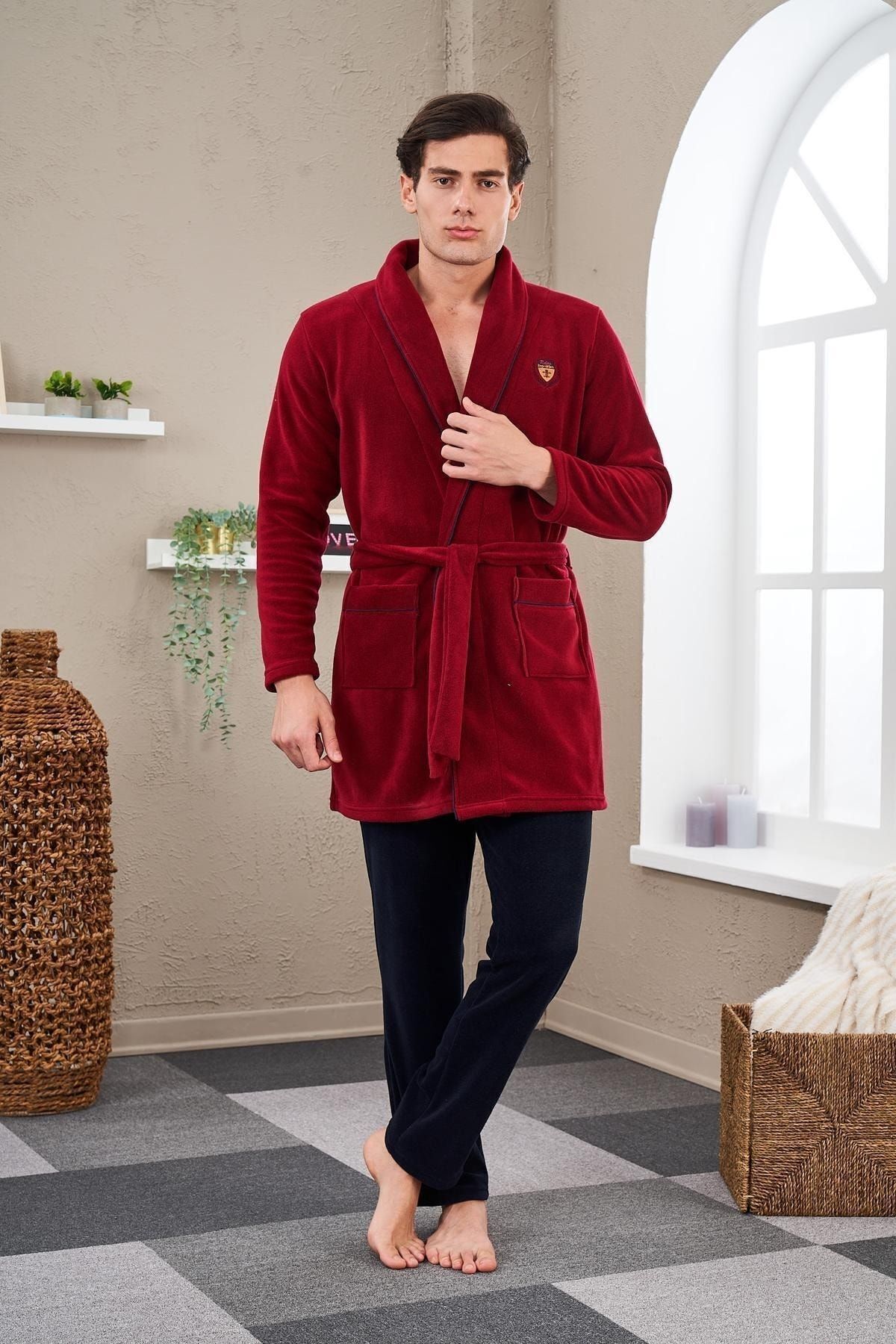 PJS-23715 Men's Fleece Dressing Gown 2