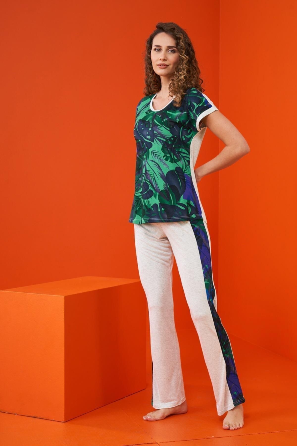 PJS-Set de pijamale cu model pentru damă 3