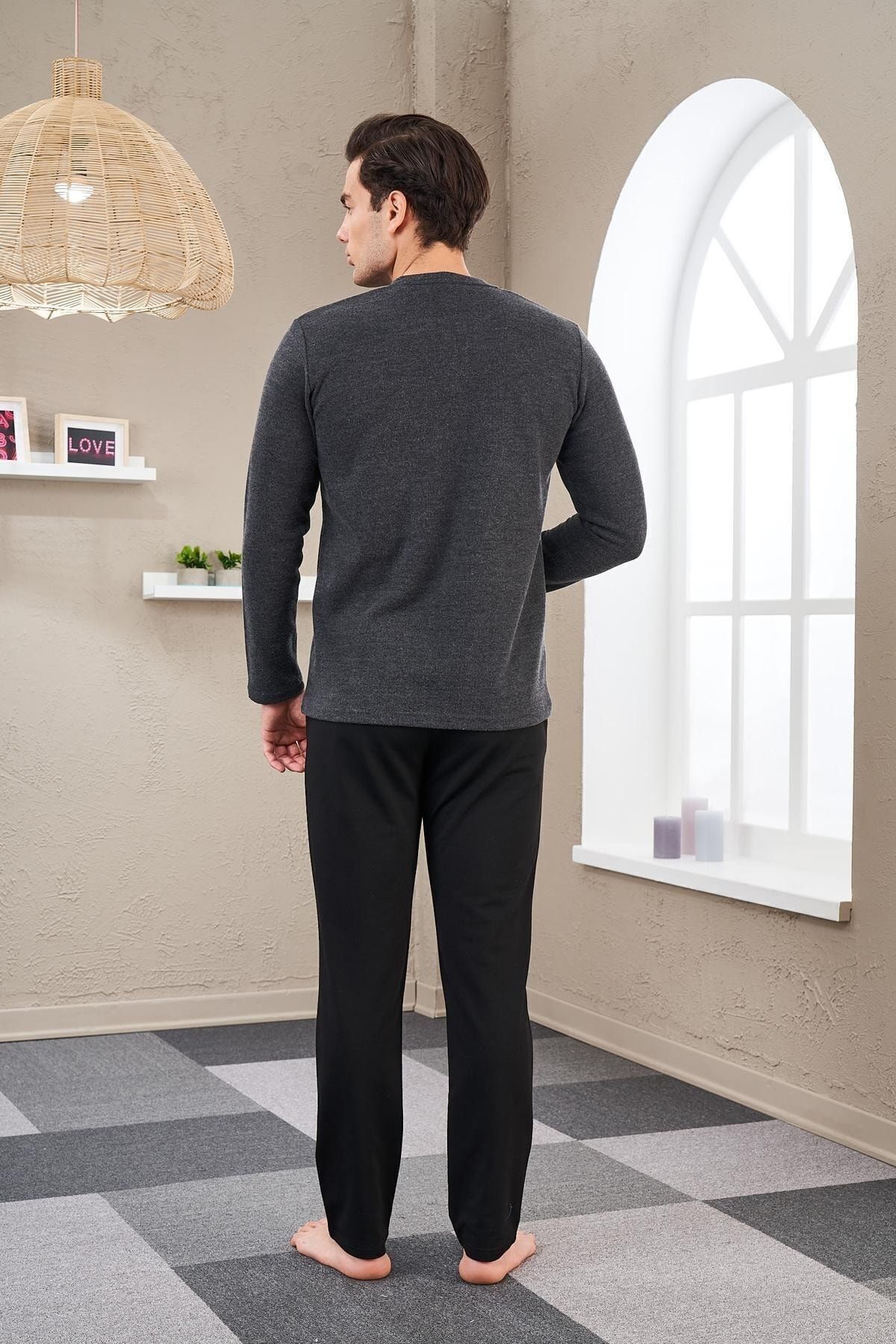 PJS-23726 Set de pijamale pentru bărbați cu plăcuță 4