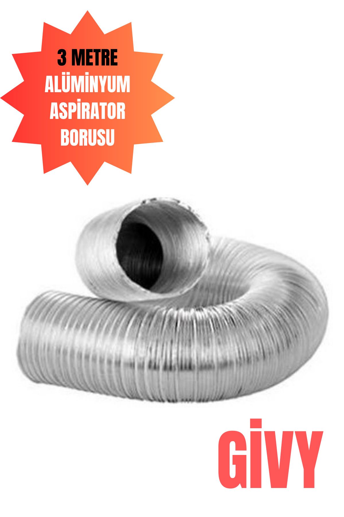 GÜNLÜLER Aspiratör Borusu 3 Metre (Davlumbaz Borusu)