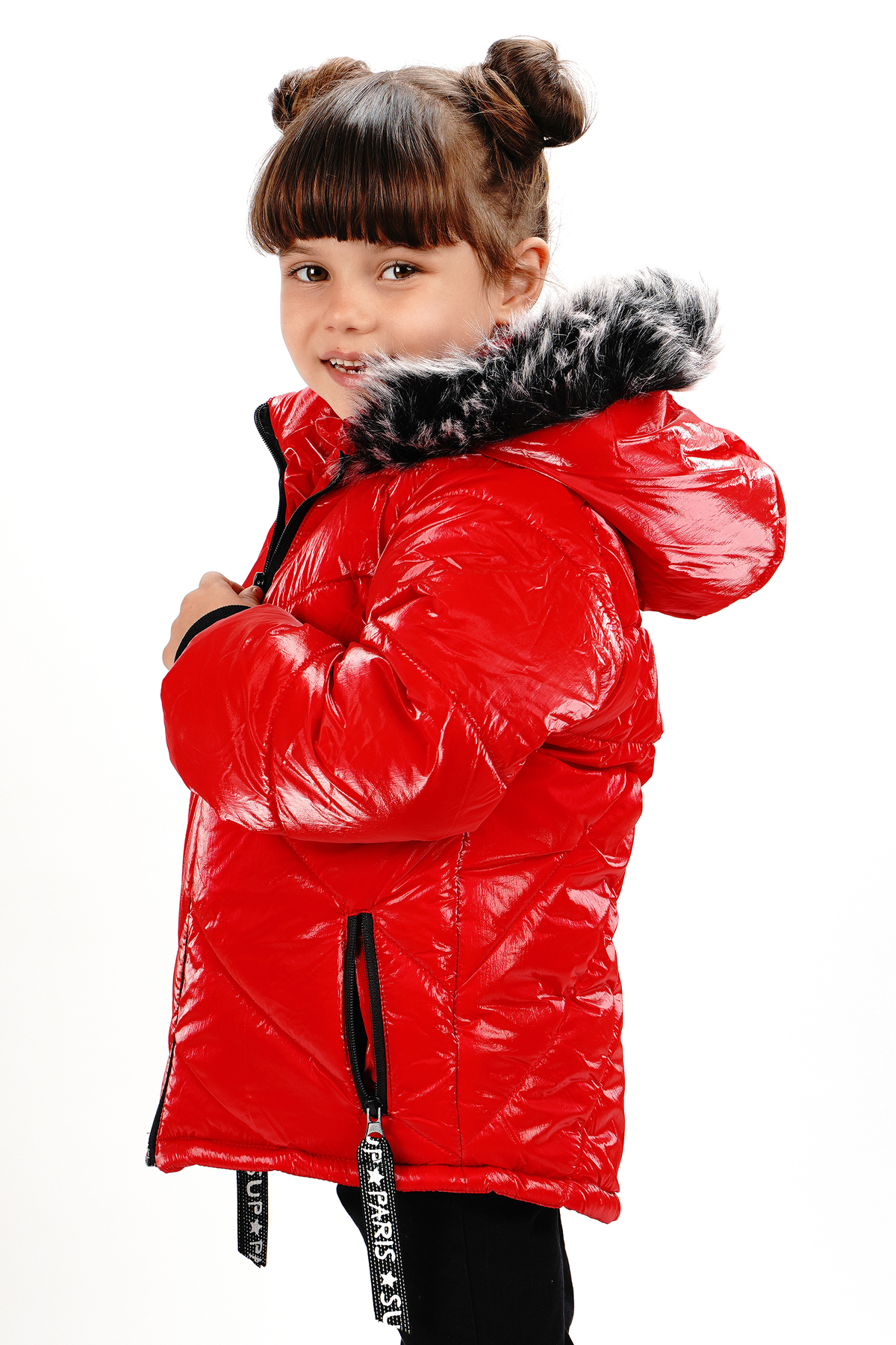  کاپشن کلاه دار دخترانه، ضد آب و باد، آستر مخمل.