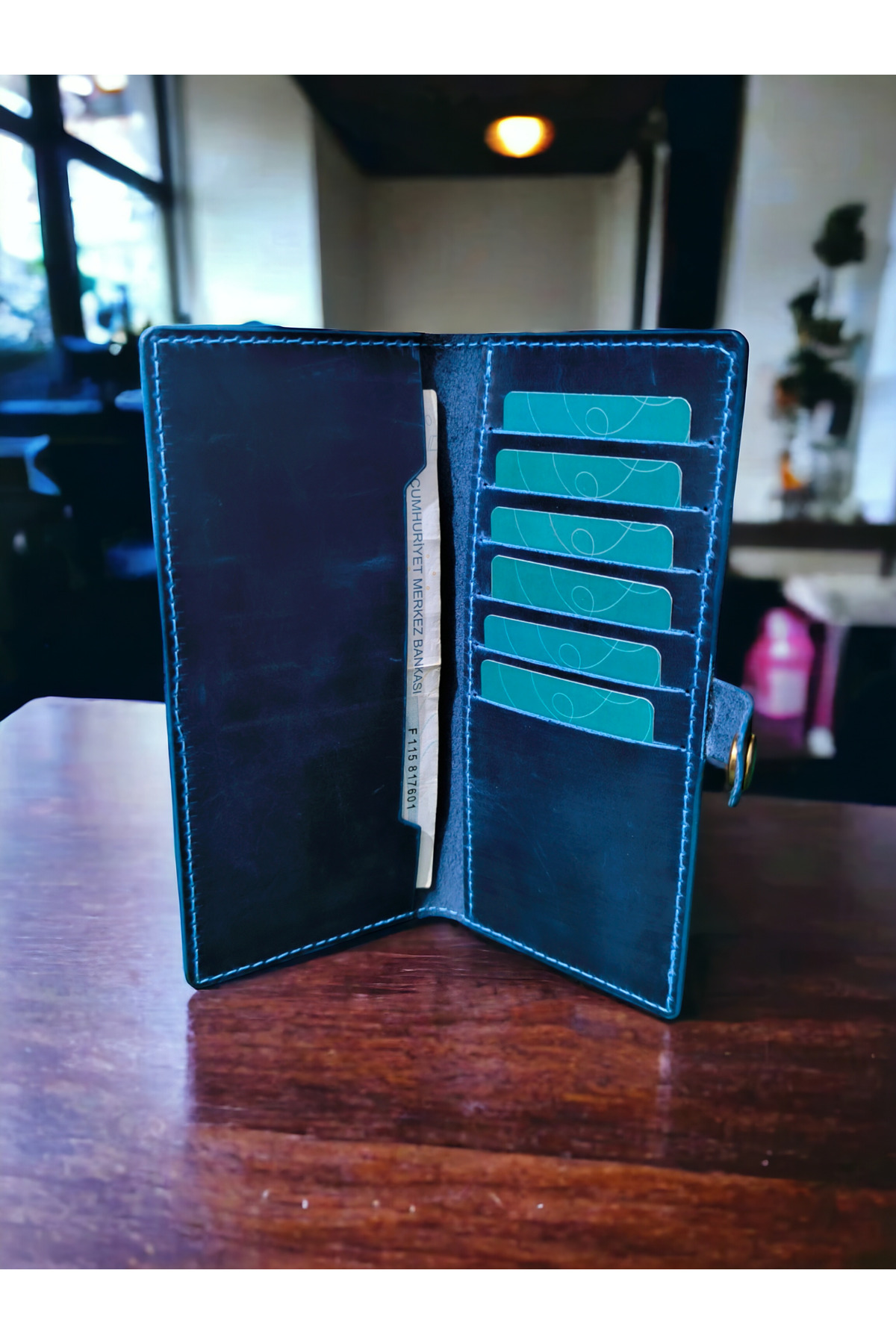 کیف پول مردانه آبی CRASSULA PREMIUM LEATHER | TYCB7D8970E2D27700 اورجینال - تصویر 3