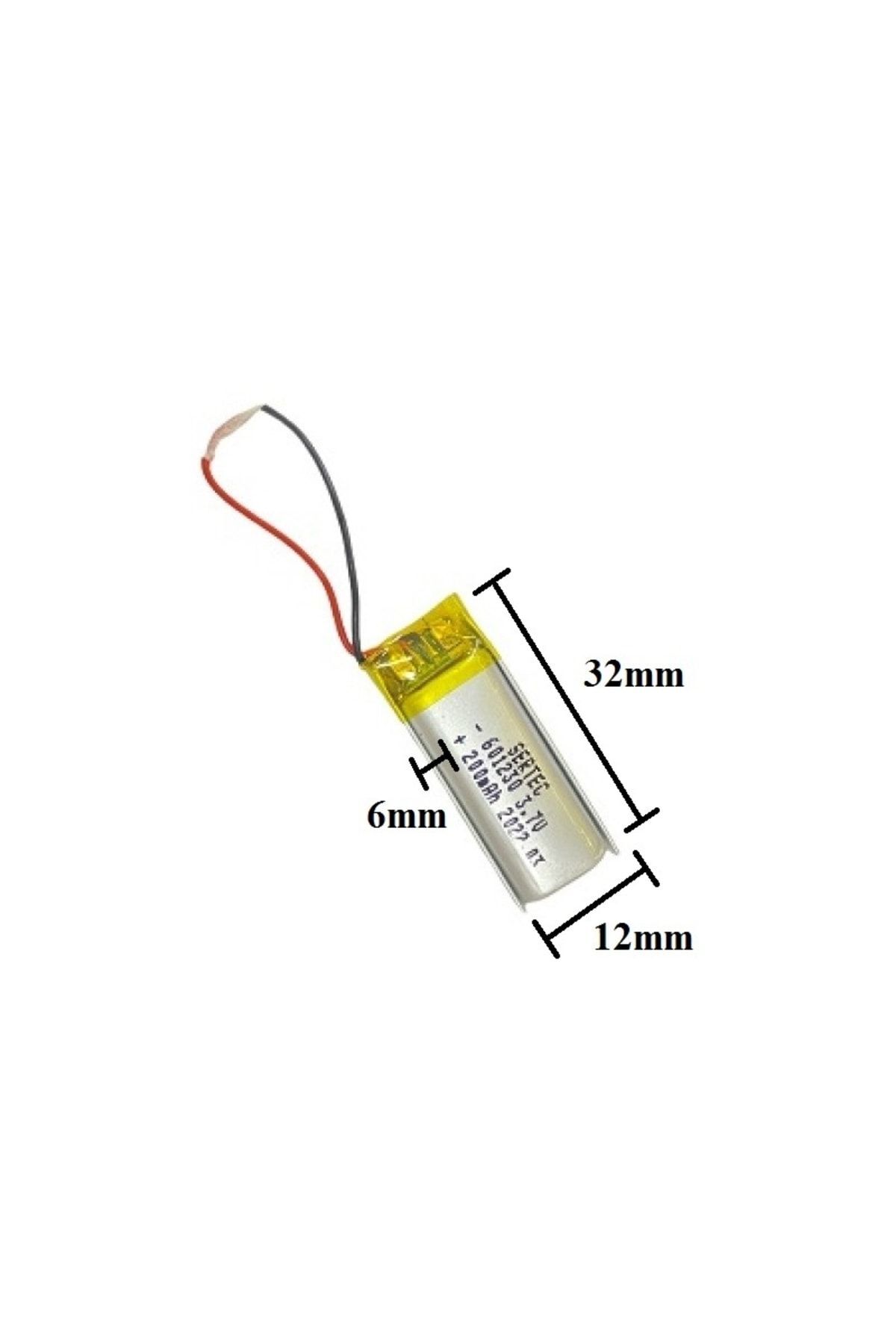 Sertec 601230 3.7v 200 Mah Şarj Edilebilir Lityum Polimer Pil (1.5